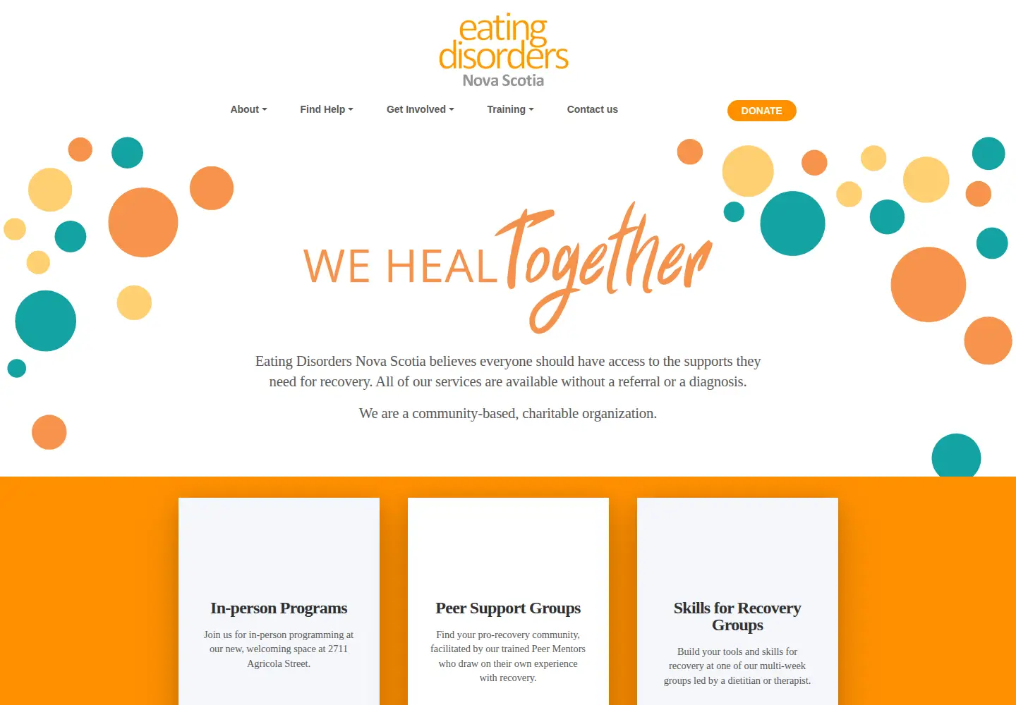 Screenshot of eatingdisordersns.ca