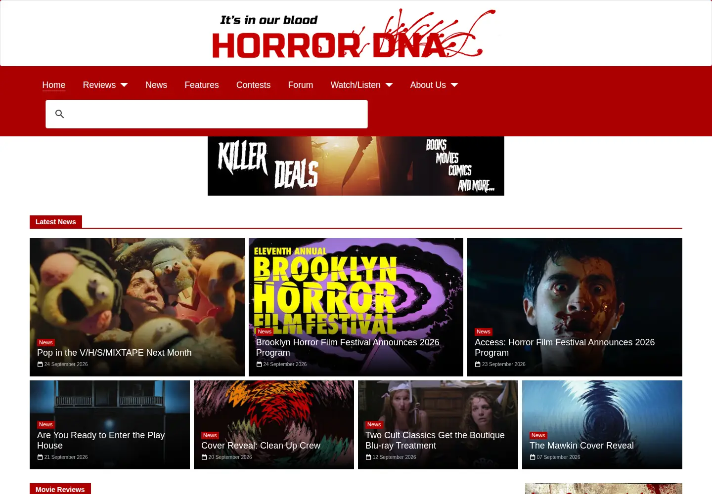 Screenshot of horrordna.com