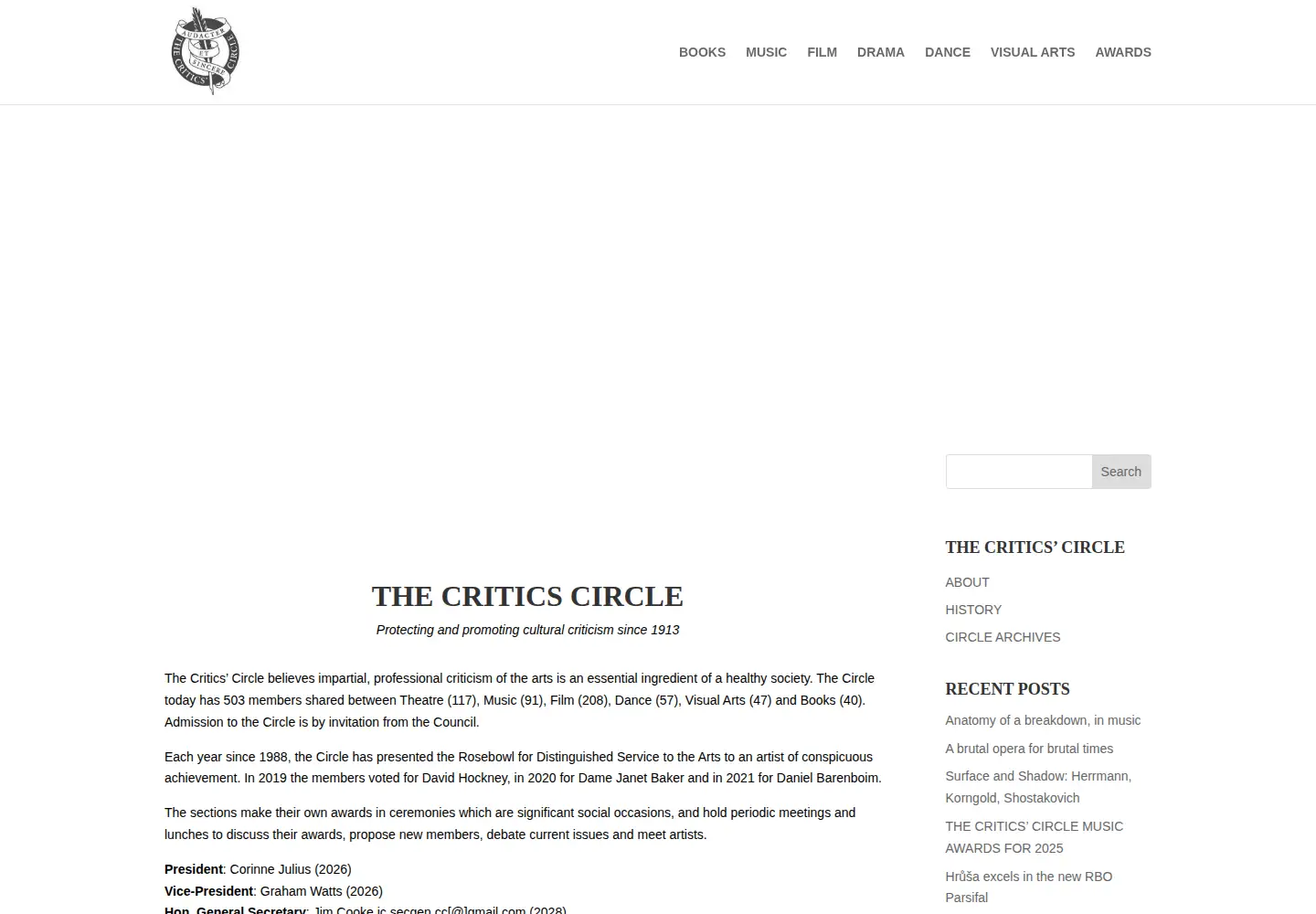 Screenshot of criticscircle.org.uk