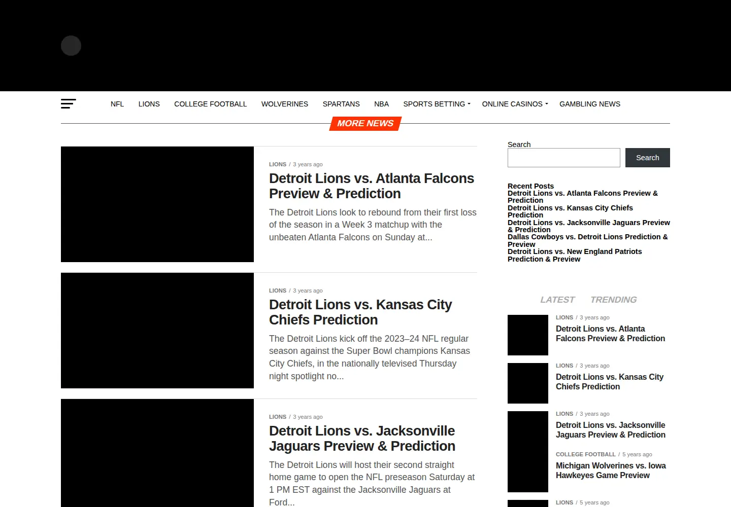 Screenshot of michigansportscenter.com