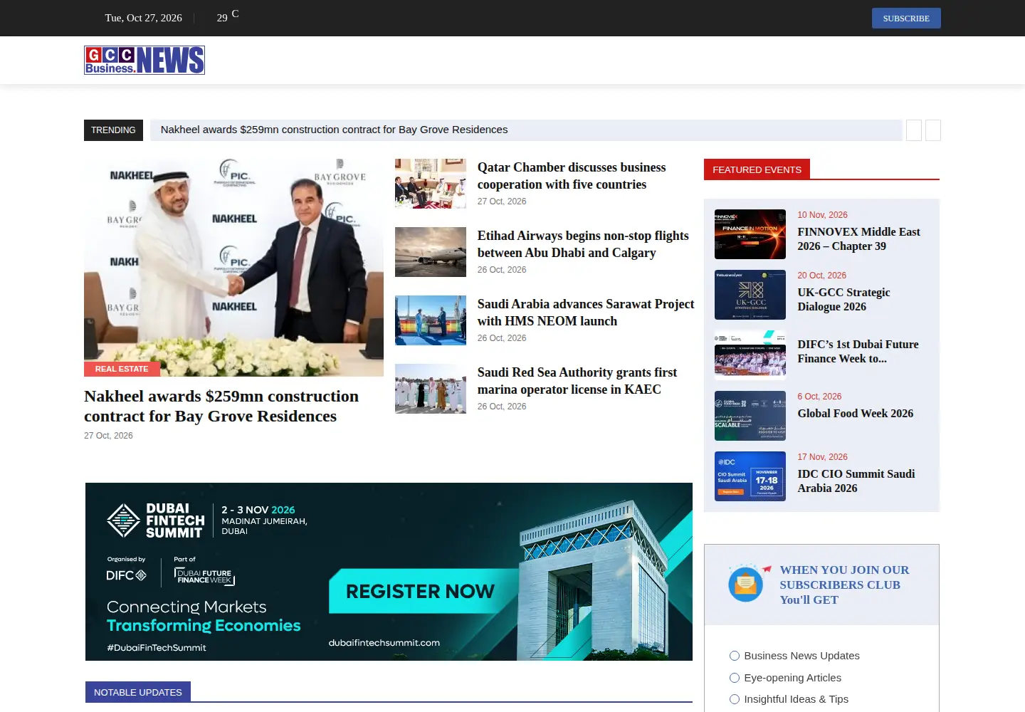 Captured homepage of gccbusinessnews.com in the current scan