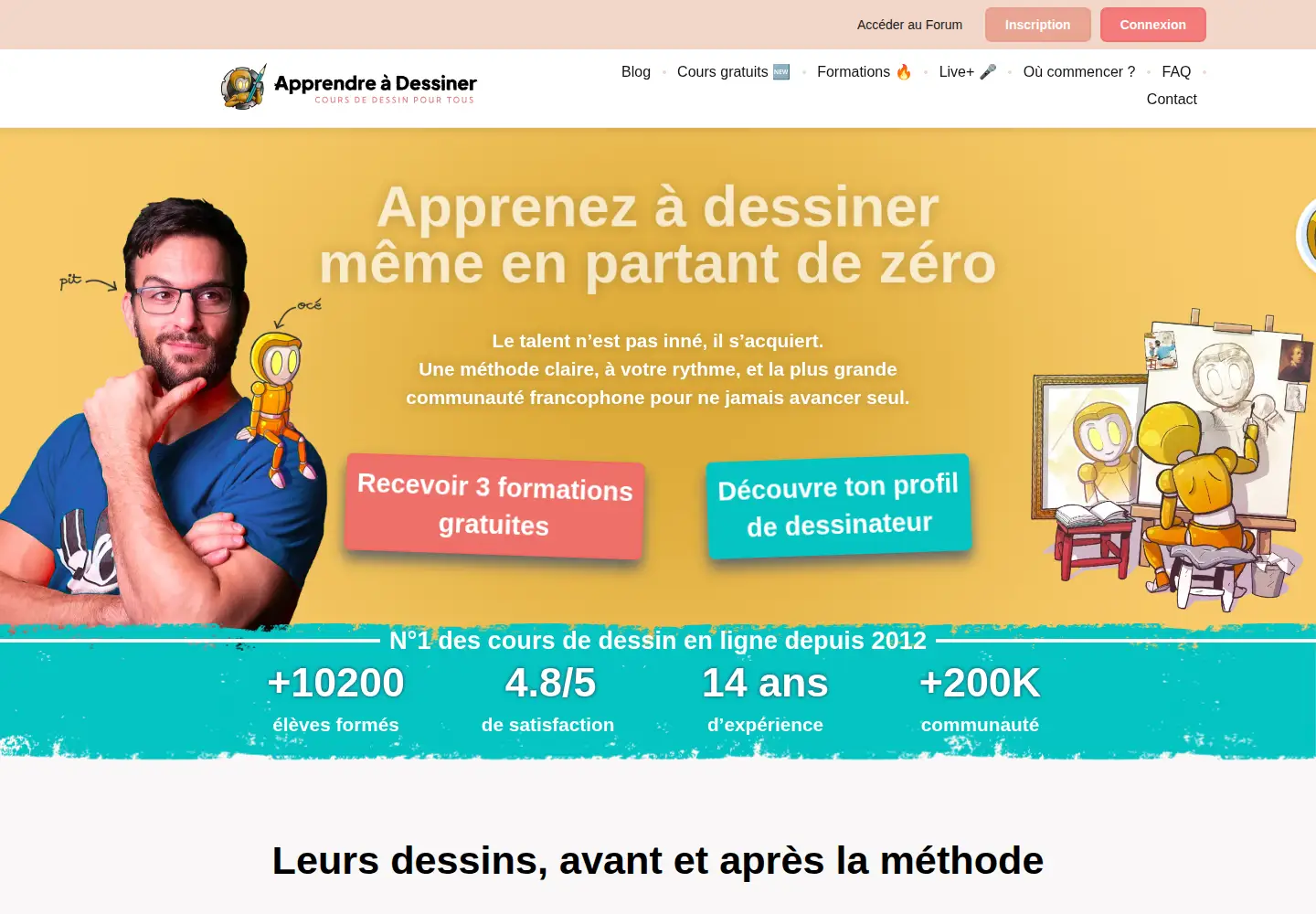 Captured homepage of apprendre-a-dessiner.org in the current scan