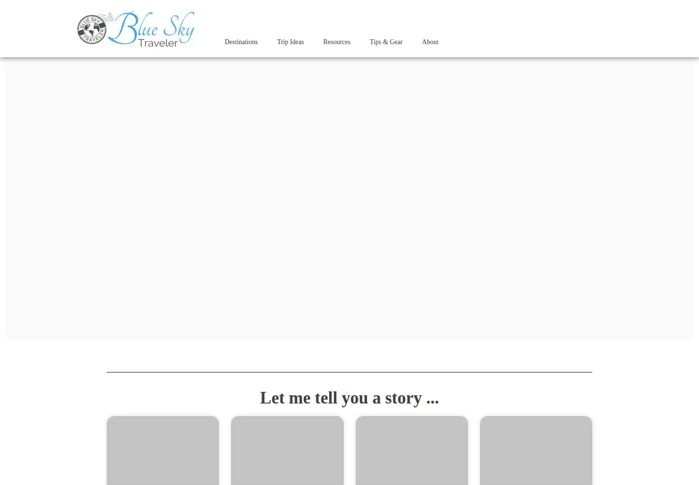 Captured homepage of blueskytraveler.com in the current scan