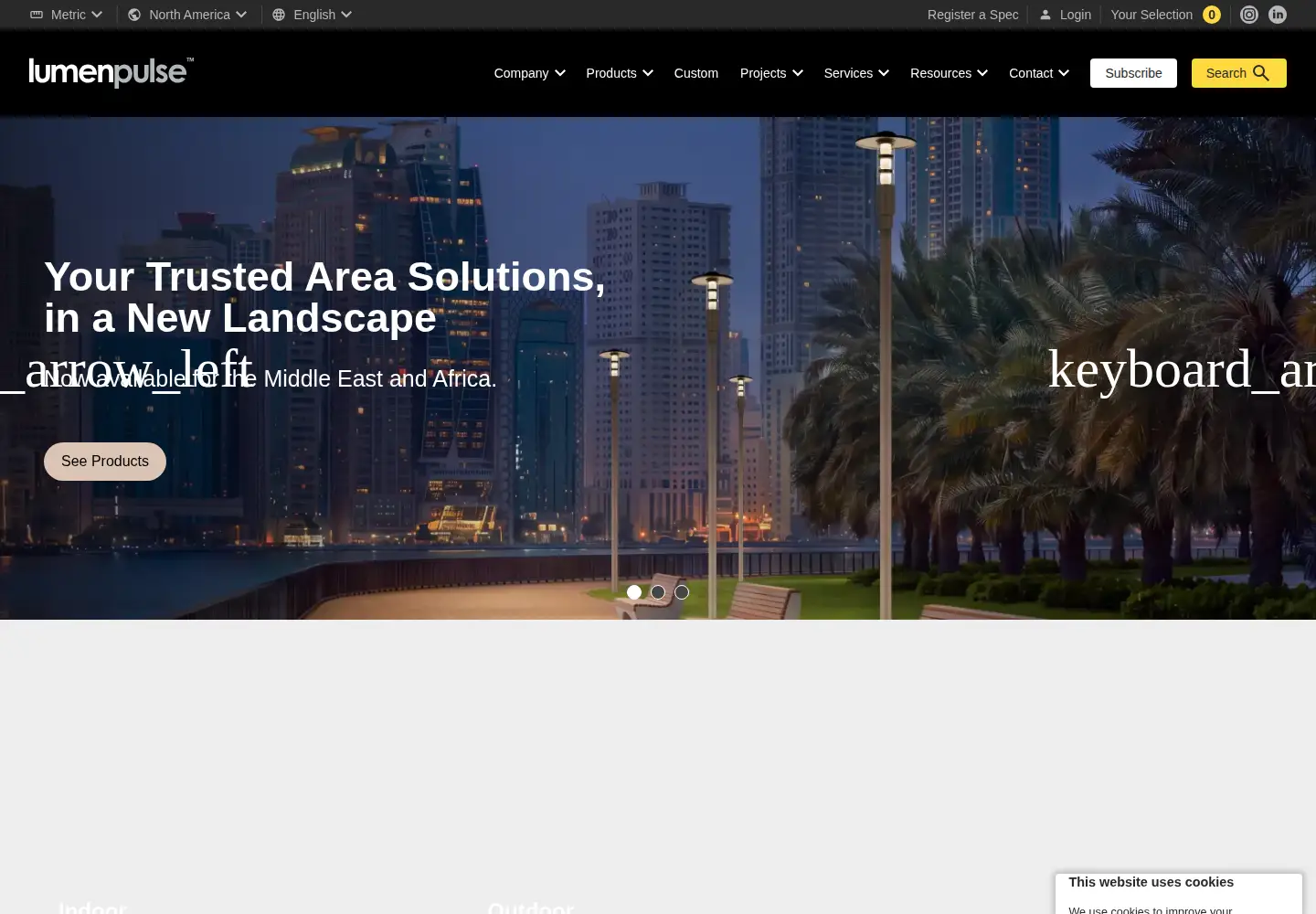 Screenshot of lumenpulse.com
