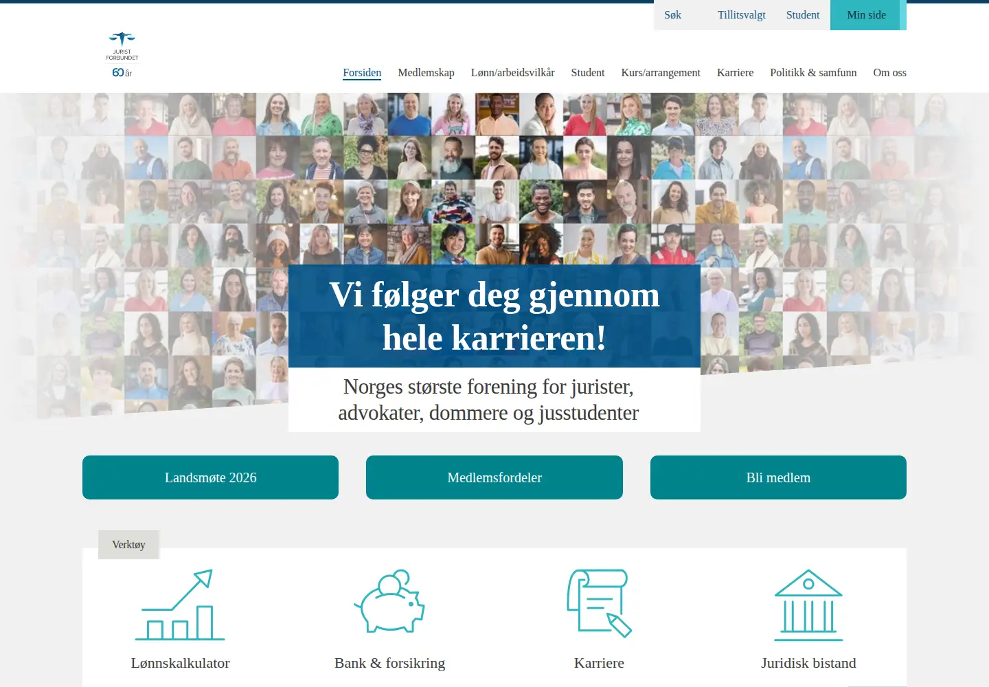 Screenshot of juristforbundet.no
