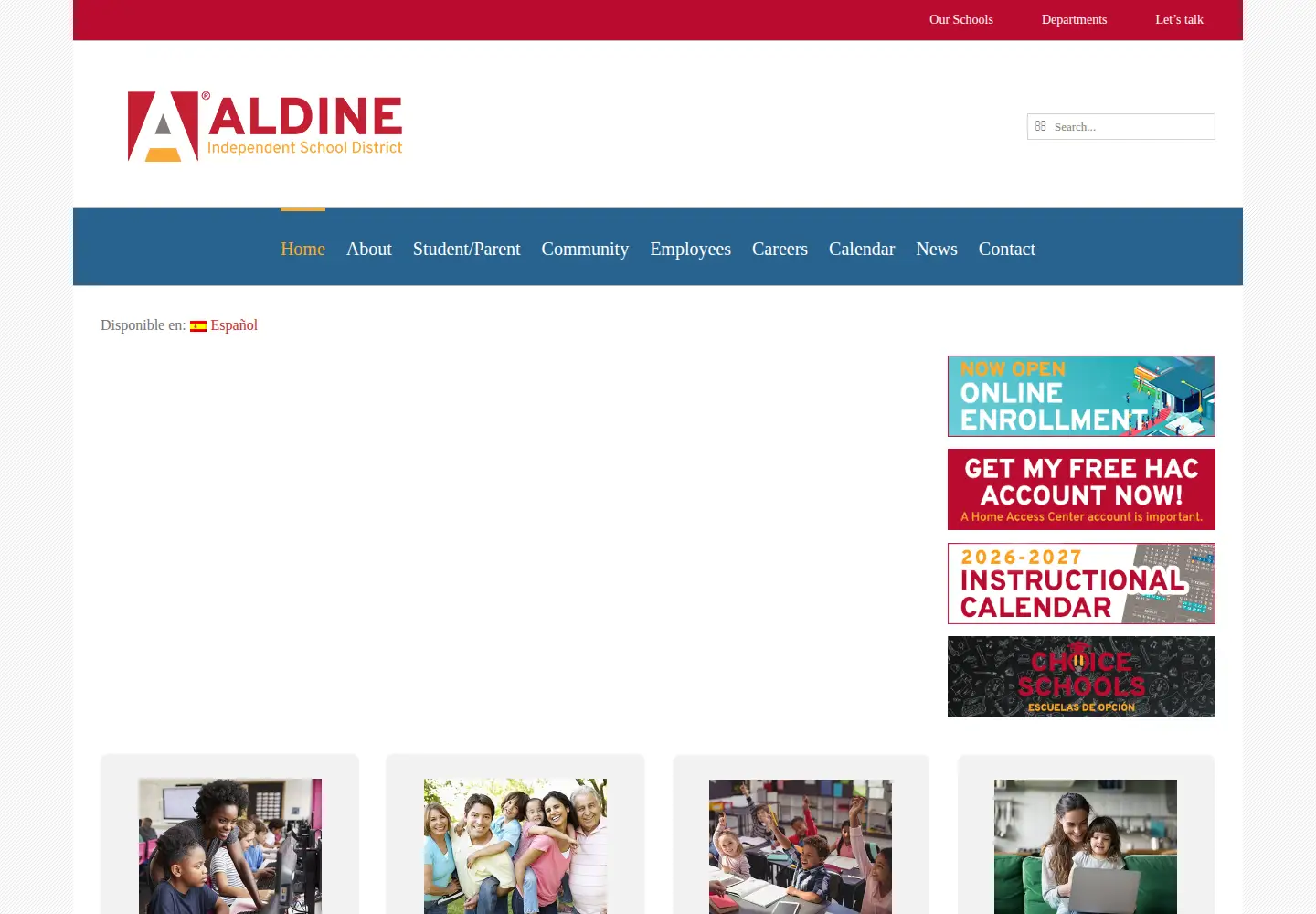 Screenshot of aldineisd.org
