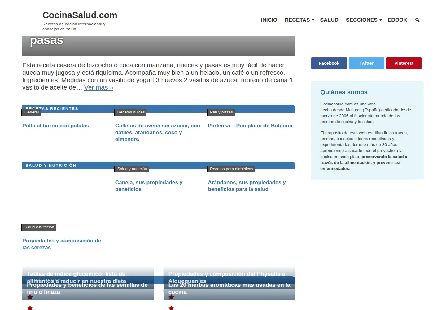 Screenshot of cocinasalud.com