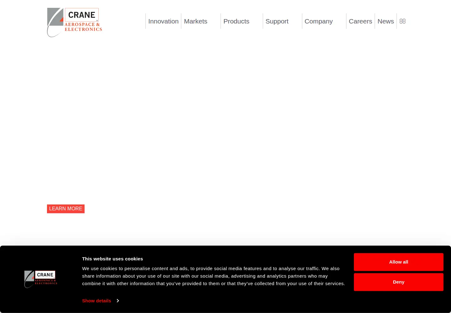 Captured homepage of craneae.com in the current scan