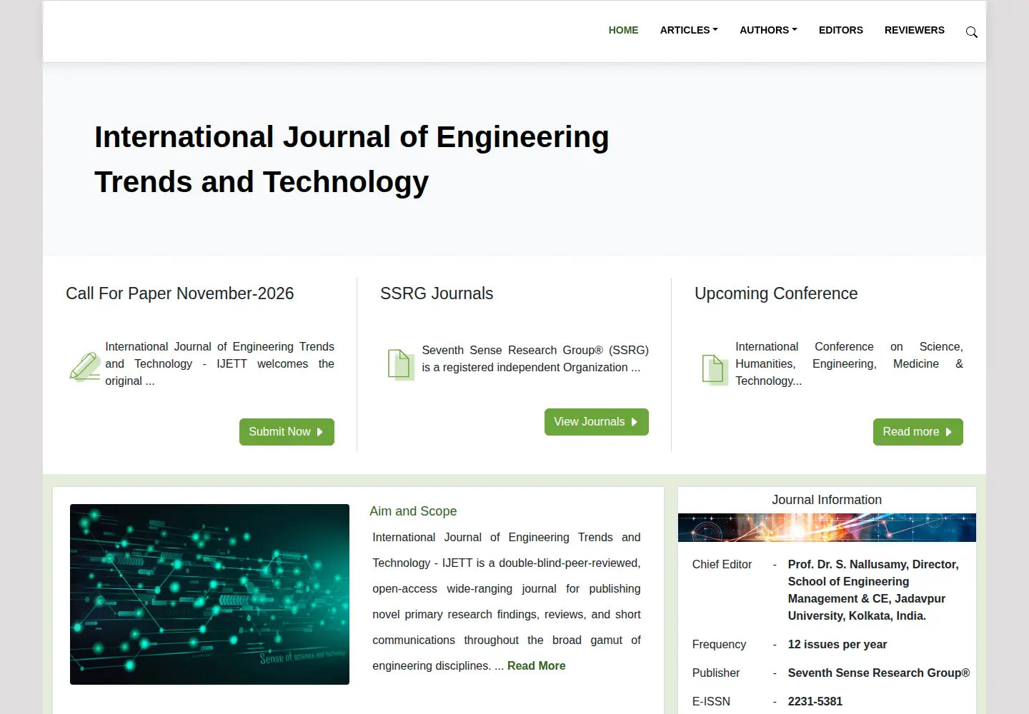 Screenshot of ijettjournal.org