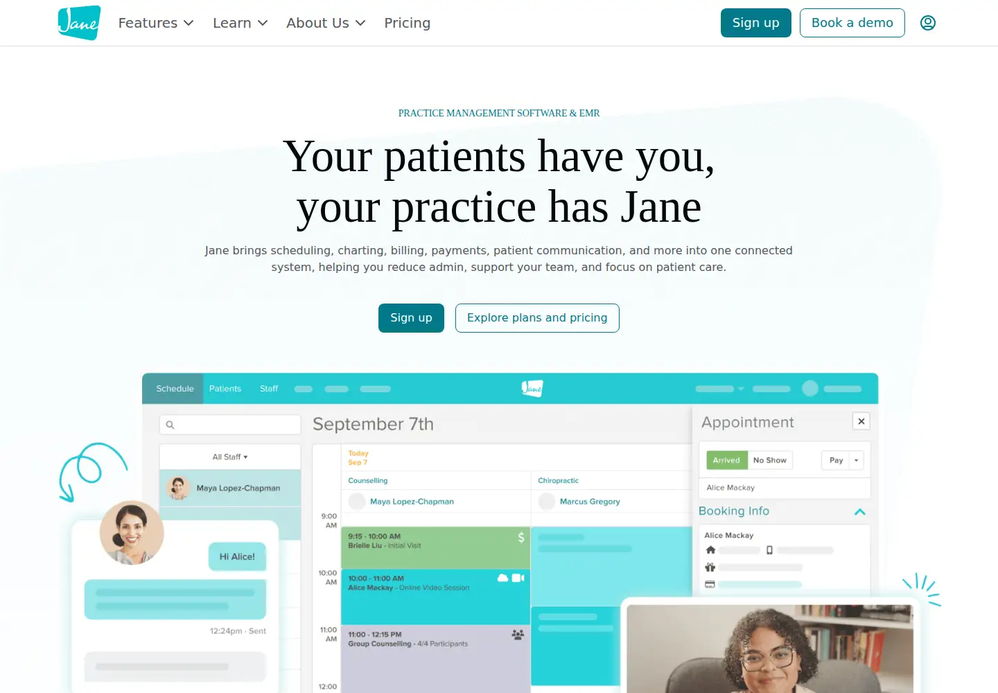 Screenshot of jane.app
