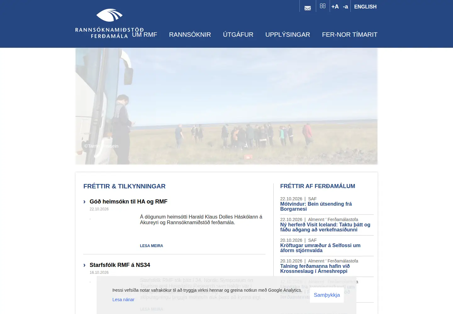 Captured homepage of rmf.is in the current scan