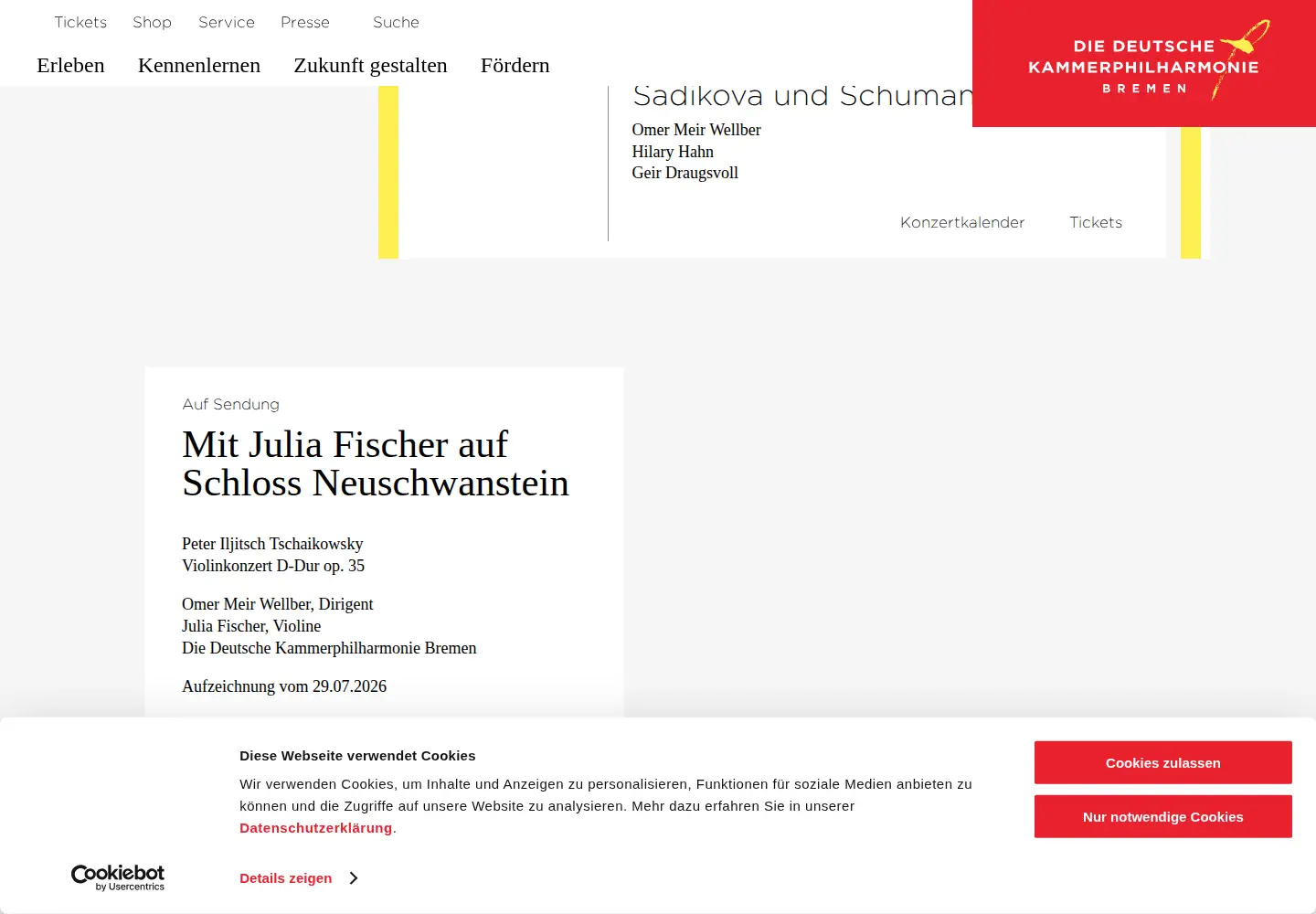 Screenshot of kammerphilharmonie.com