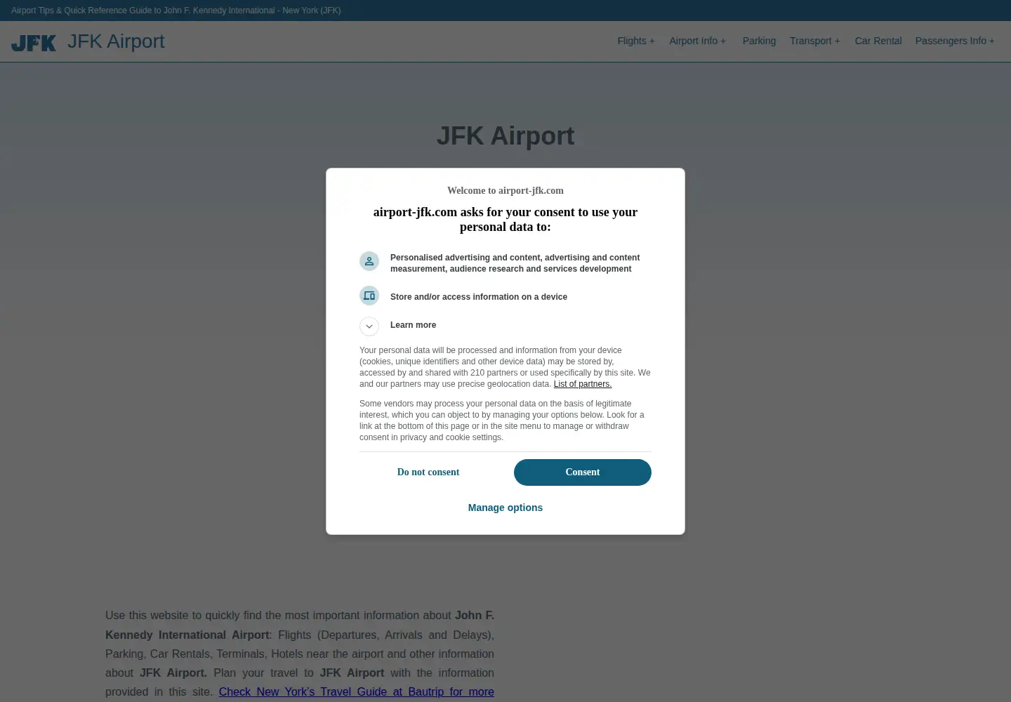 Screenshot of airport-jfk.com