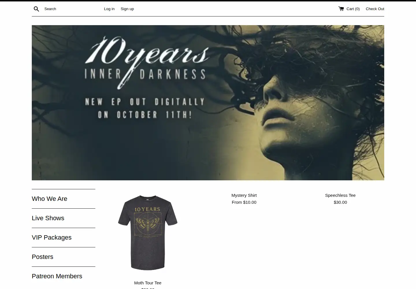 Screenshot of 10yearsmusic.com