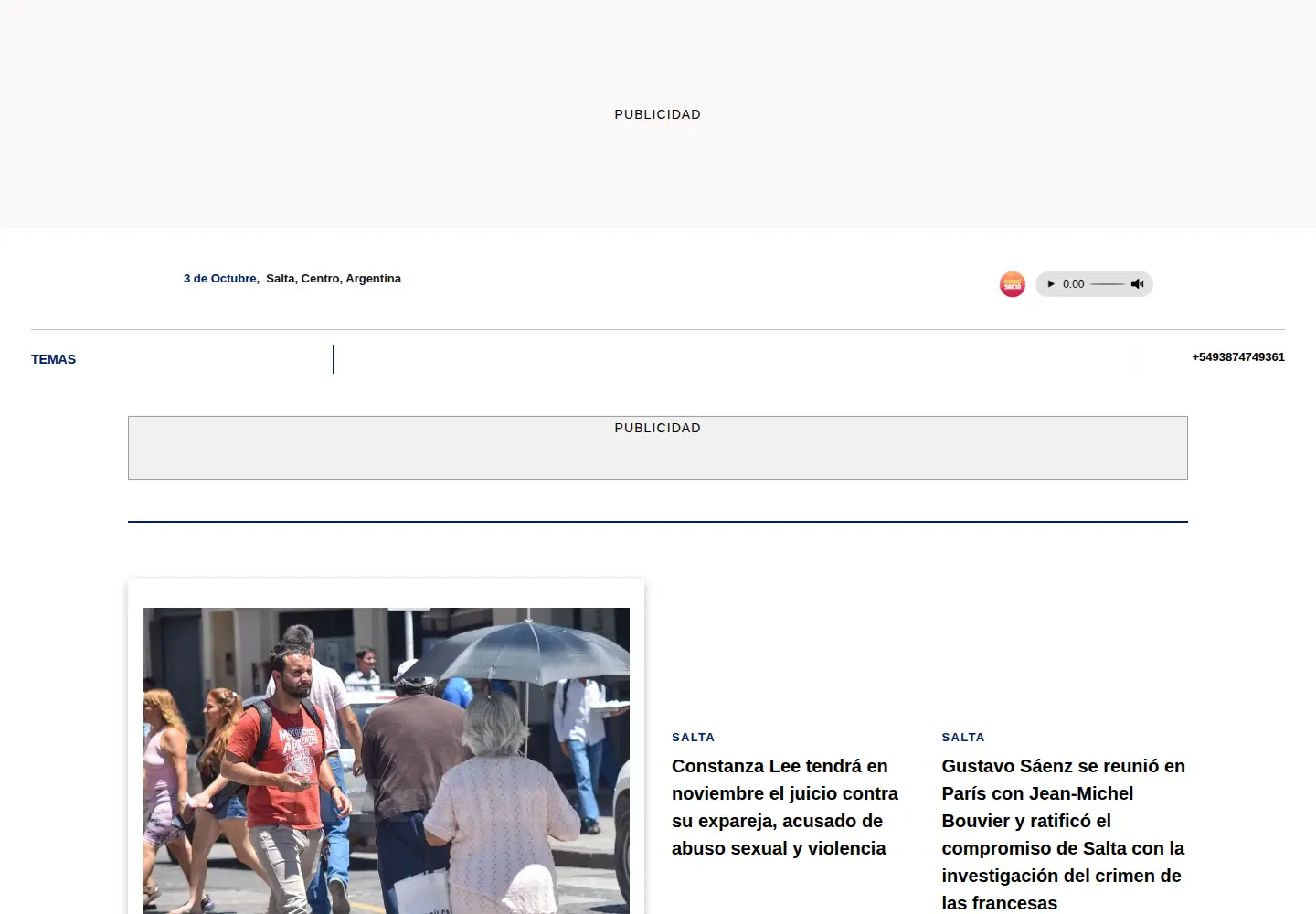 Captured homepage of eltribuno.com in the current scan