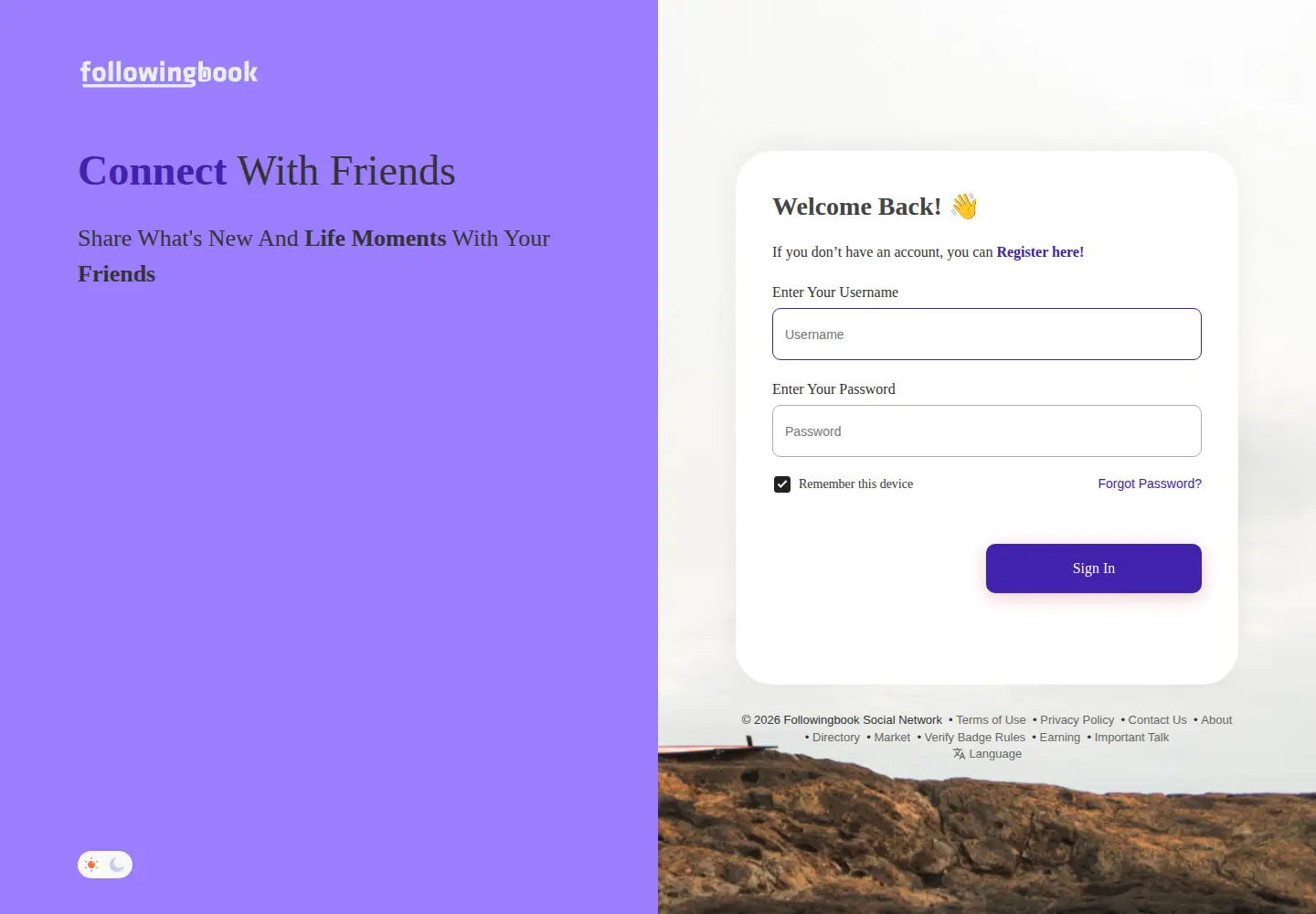 Screenshot of followingbook.com