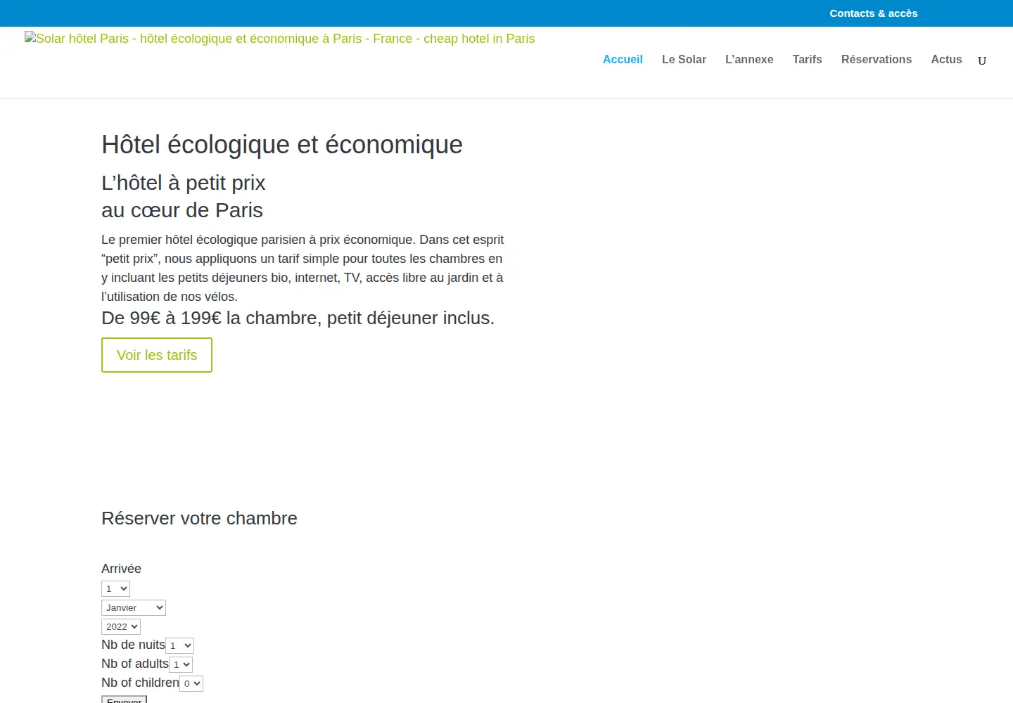 Screenshot of solarhotel.fr