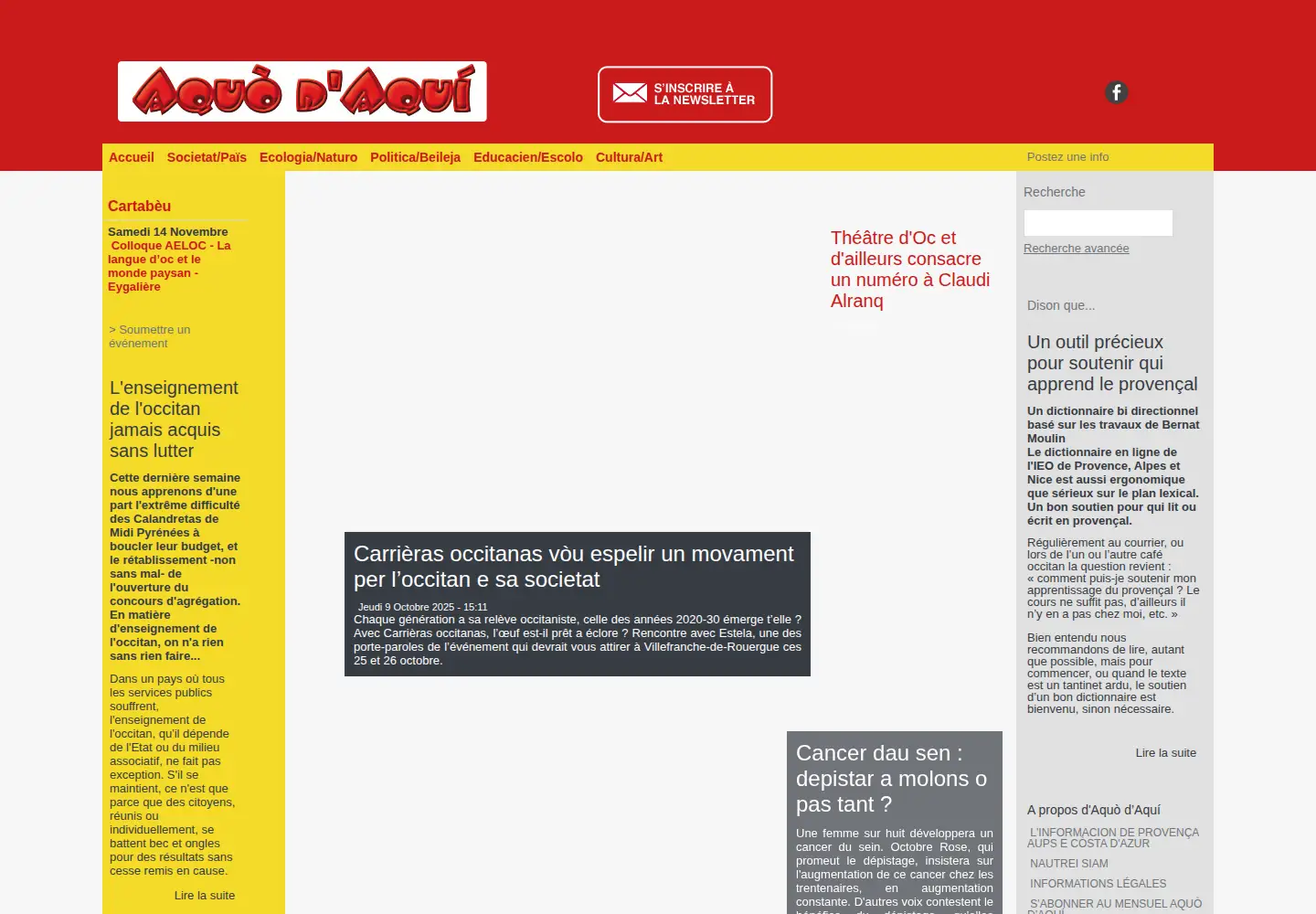 Screenshot of aquodaqui.info
