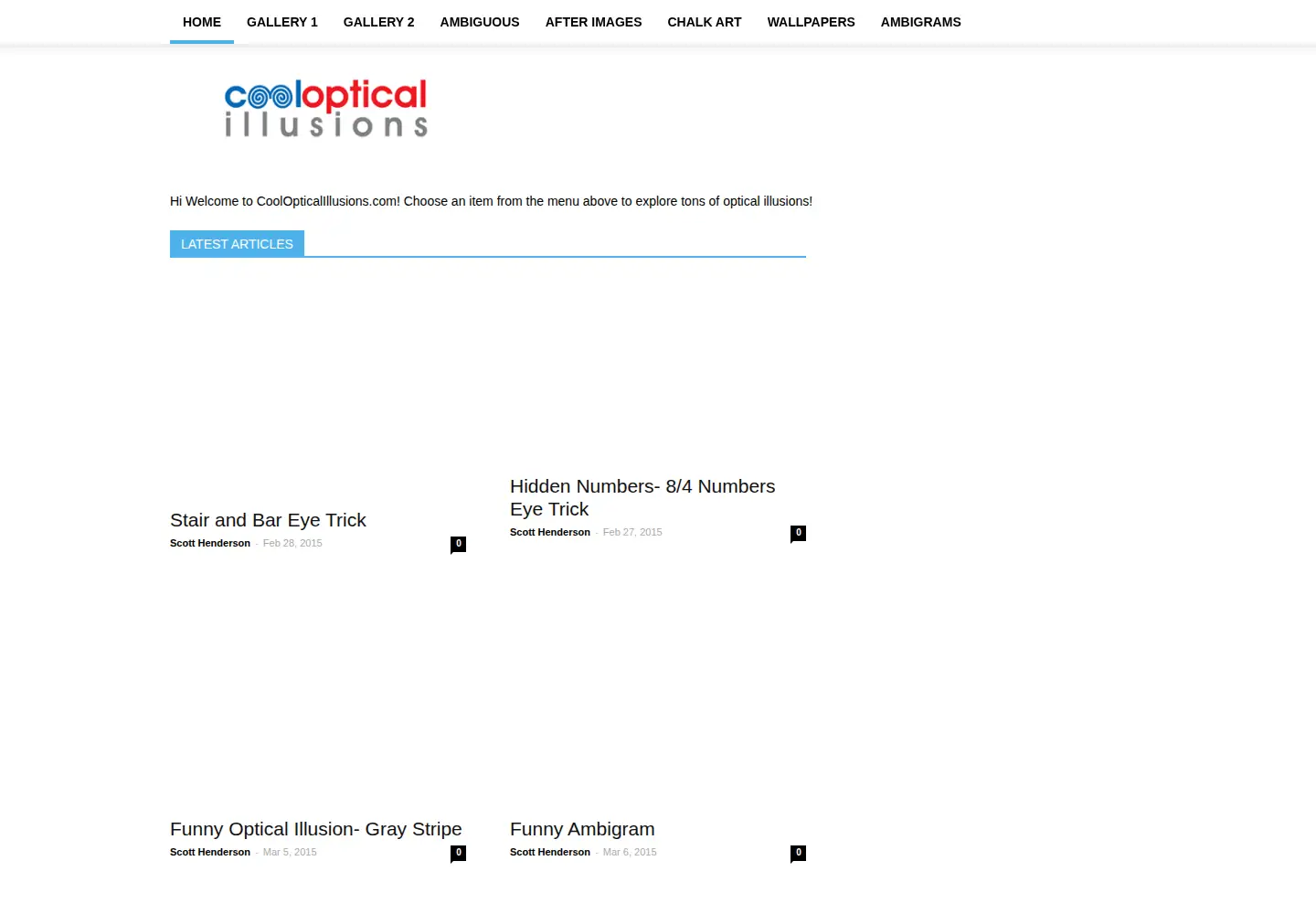 Screenshot of coolopticalillusions.com