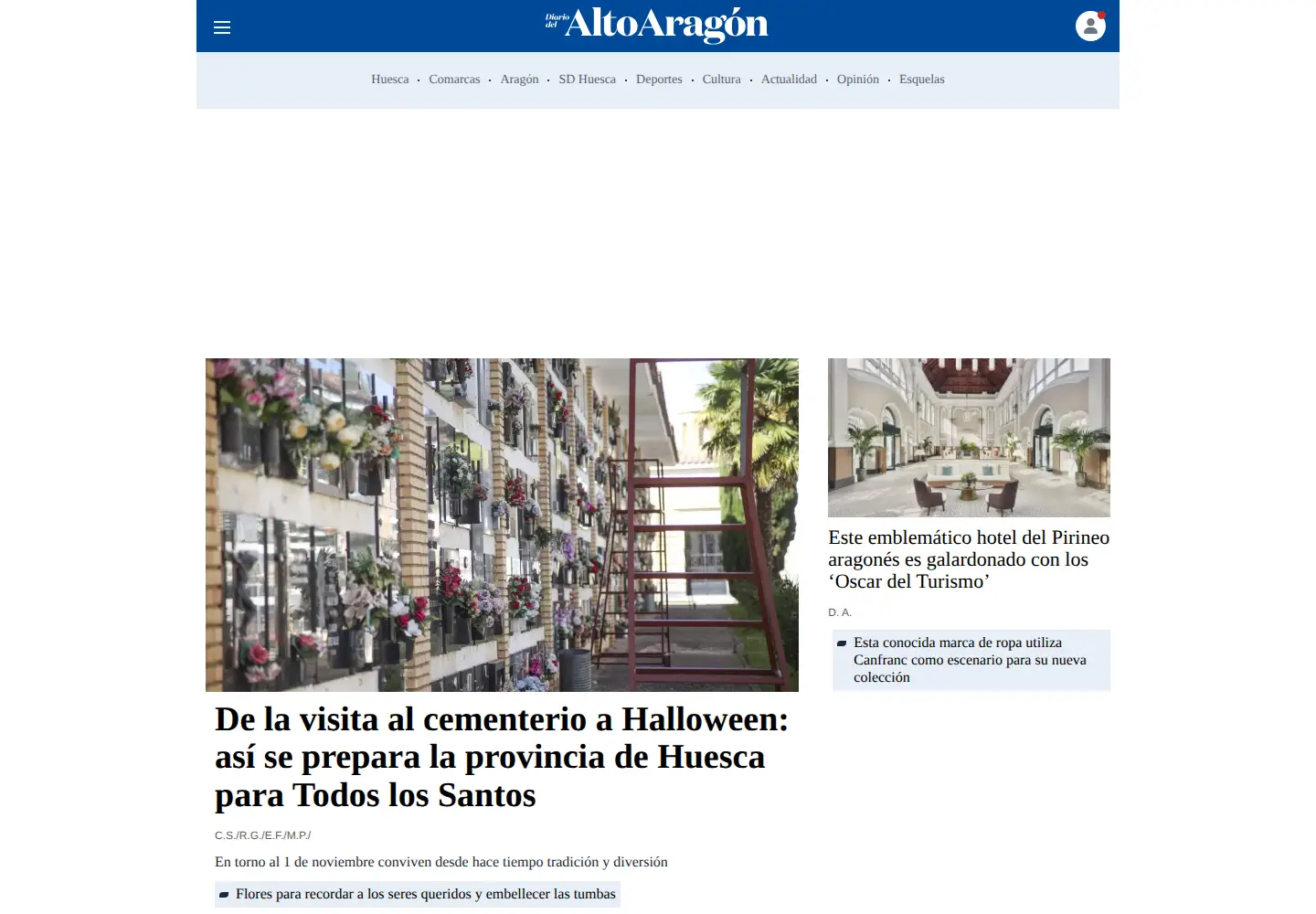Screenshot of diariodelaltoaragon.com