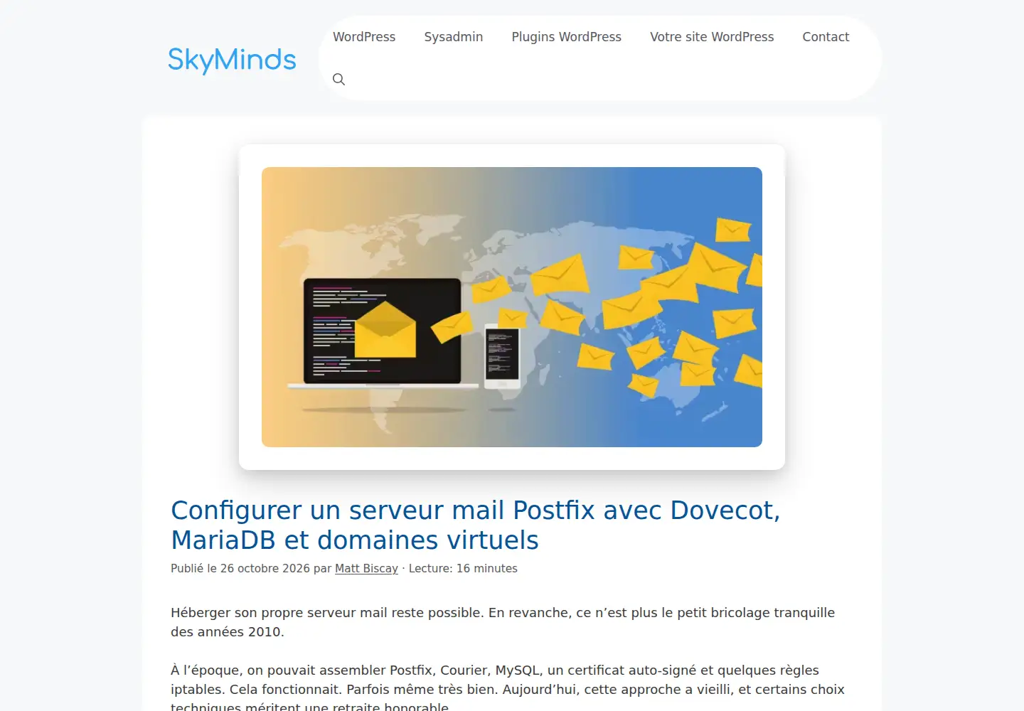 Screenshot of skyminds.net