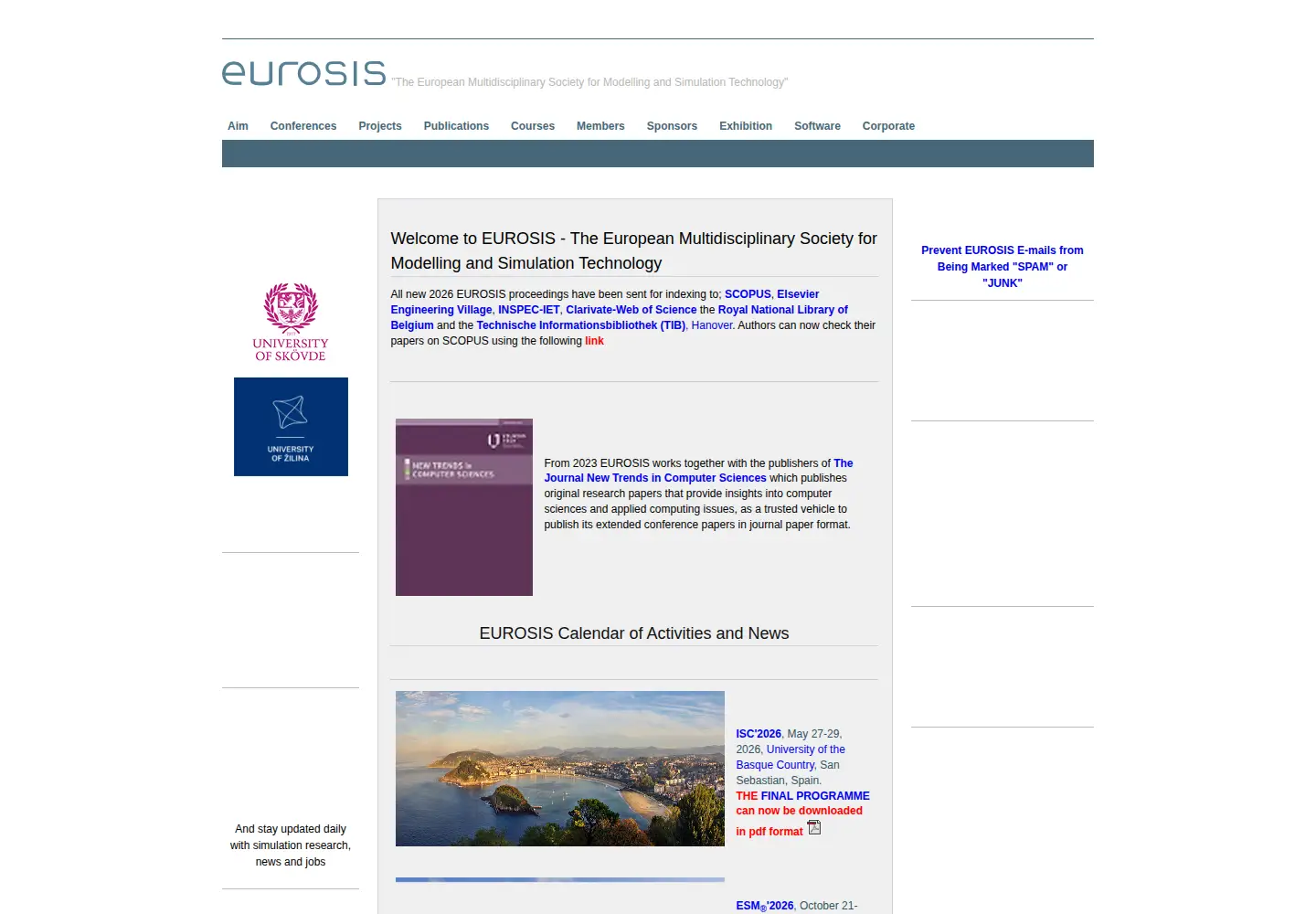 Screenshot of eurosis.org