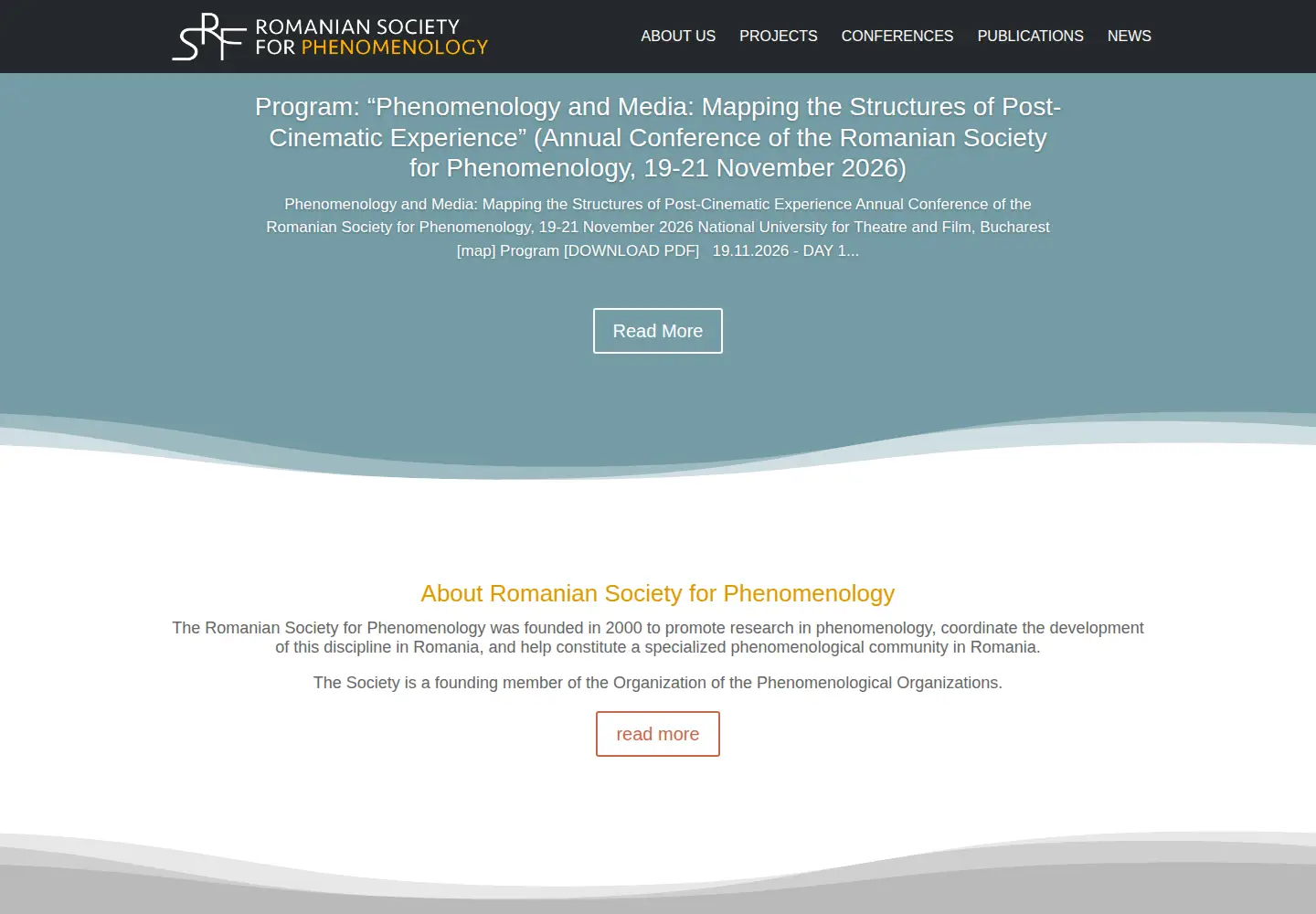 Captured homepage of phenomenology.ro in the current scan