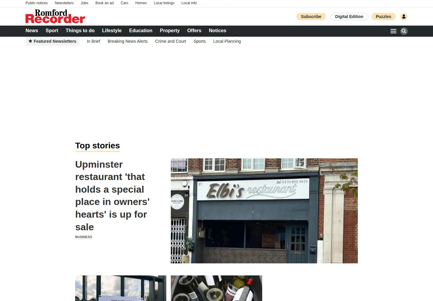 Screenshot of romfordrecorder.co.uk
