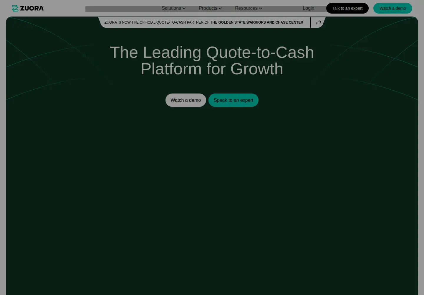 Screenshot of zuora.com