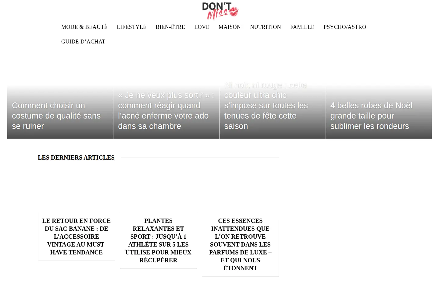 Captured homepage of dontmiss.fr in the current scan