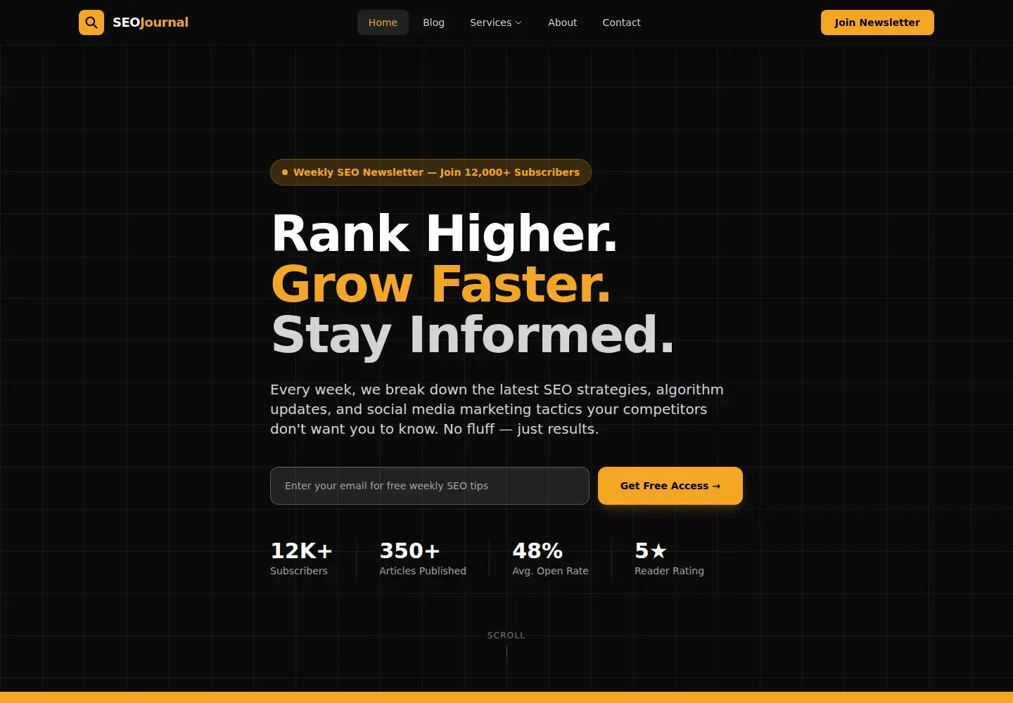Screenshot of searchengineoptimizationjournal.com