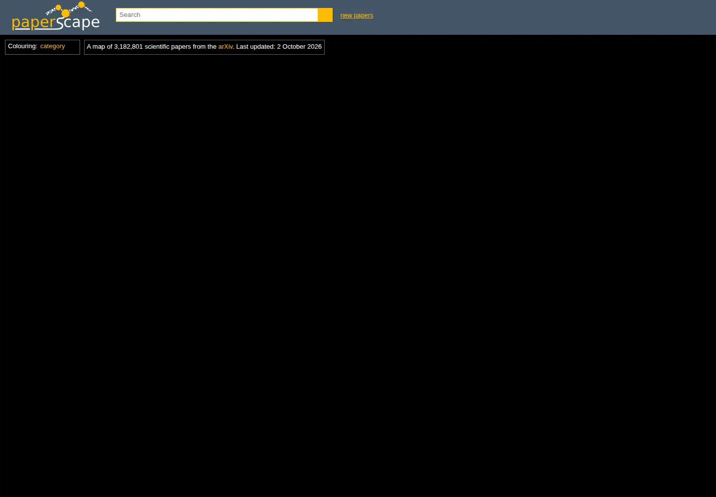 Screenshot of paperscape.org