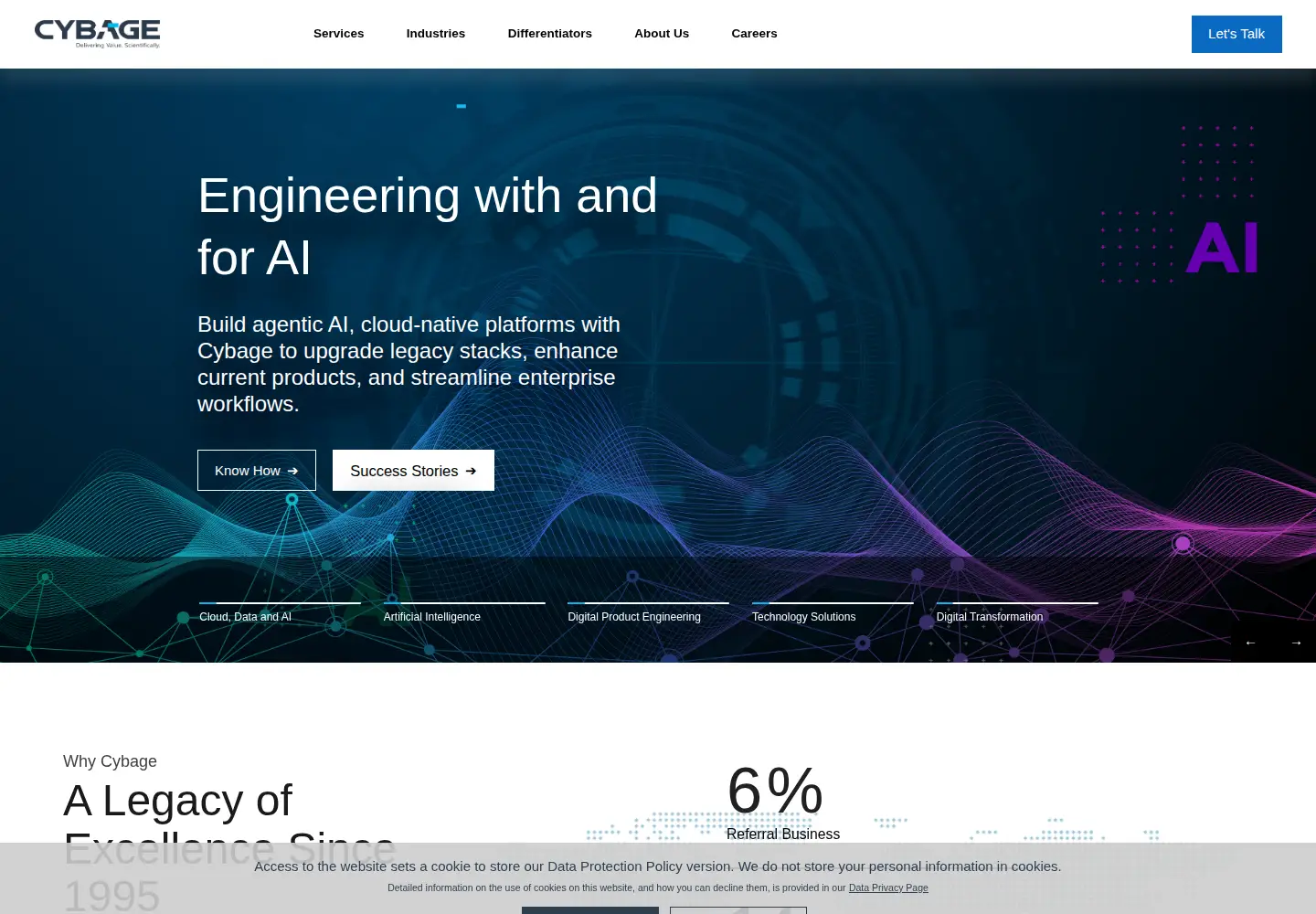 Screenshot of cybage.com