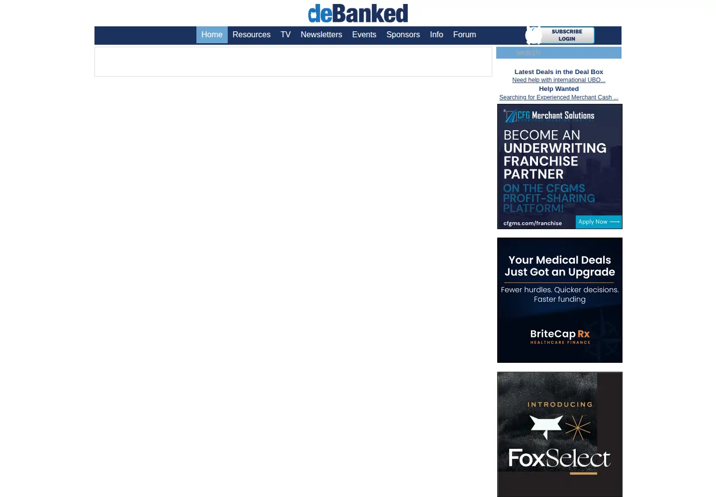 Screenshot of debanked.com