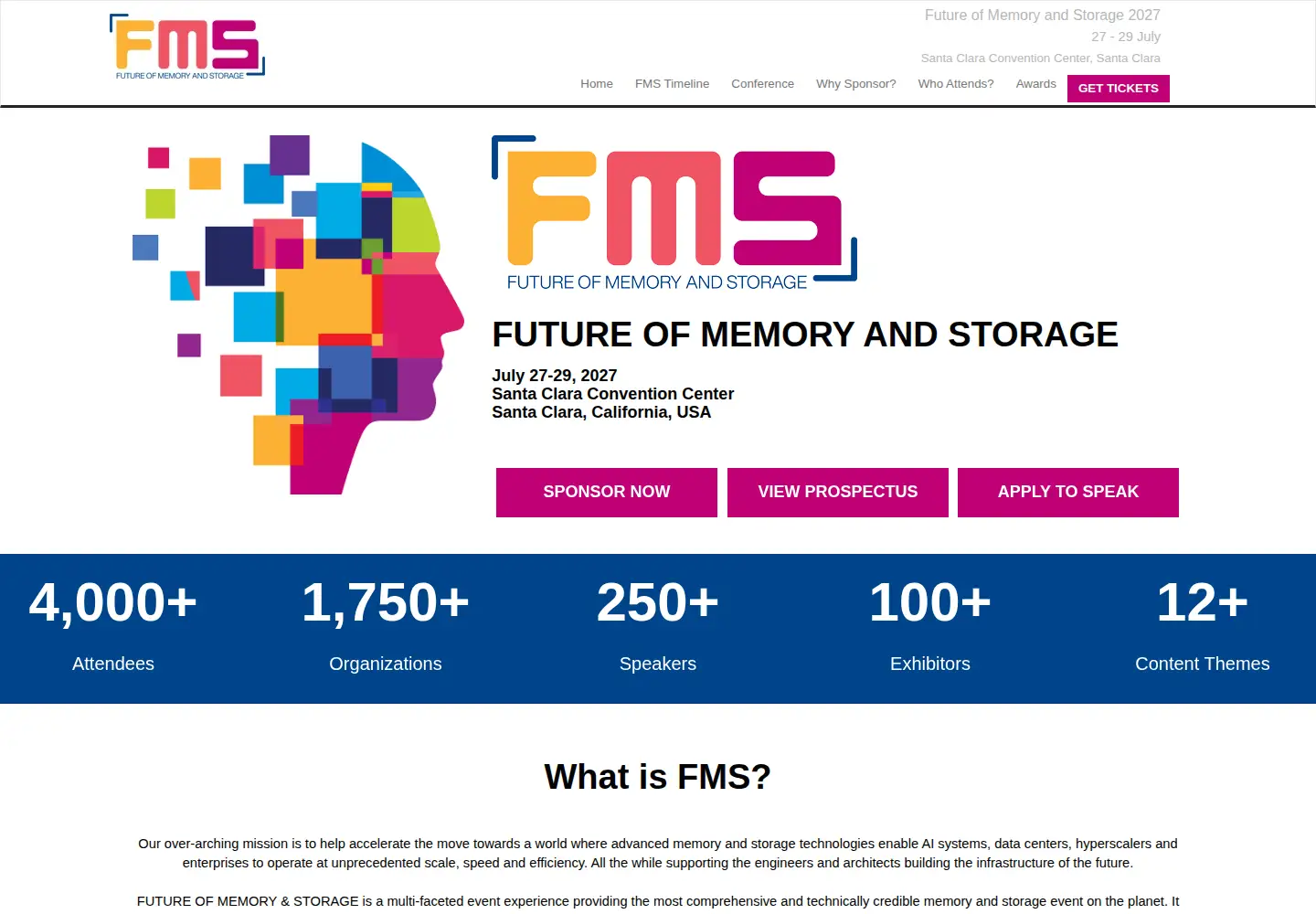 Screenshot of flashmemorysummit.com