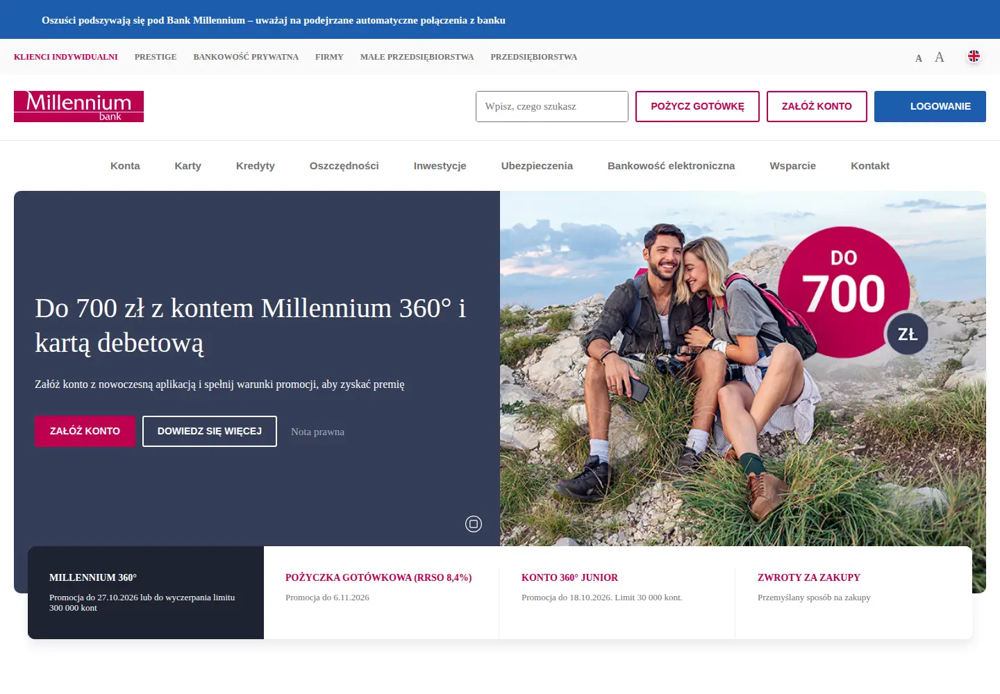 Screenshot of bankmillennium.pl