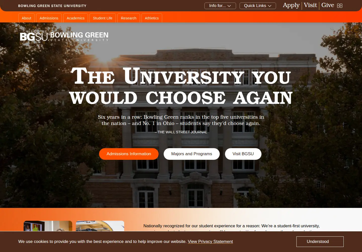 Screenshot of bgsu.edu
