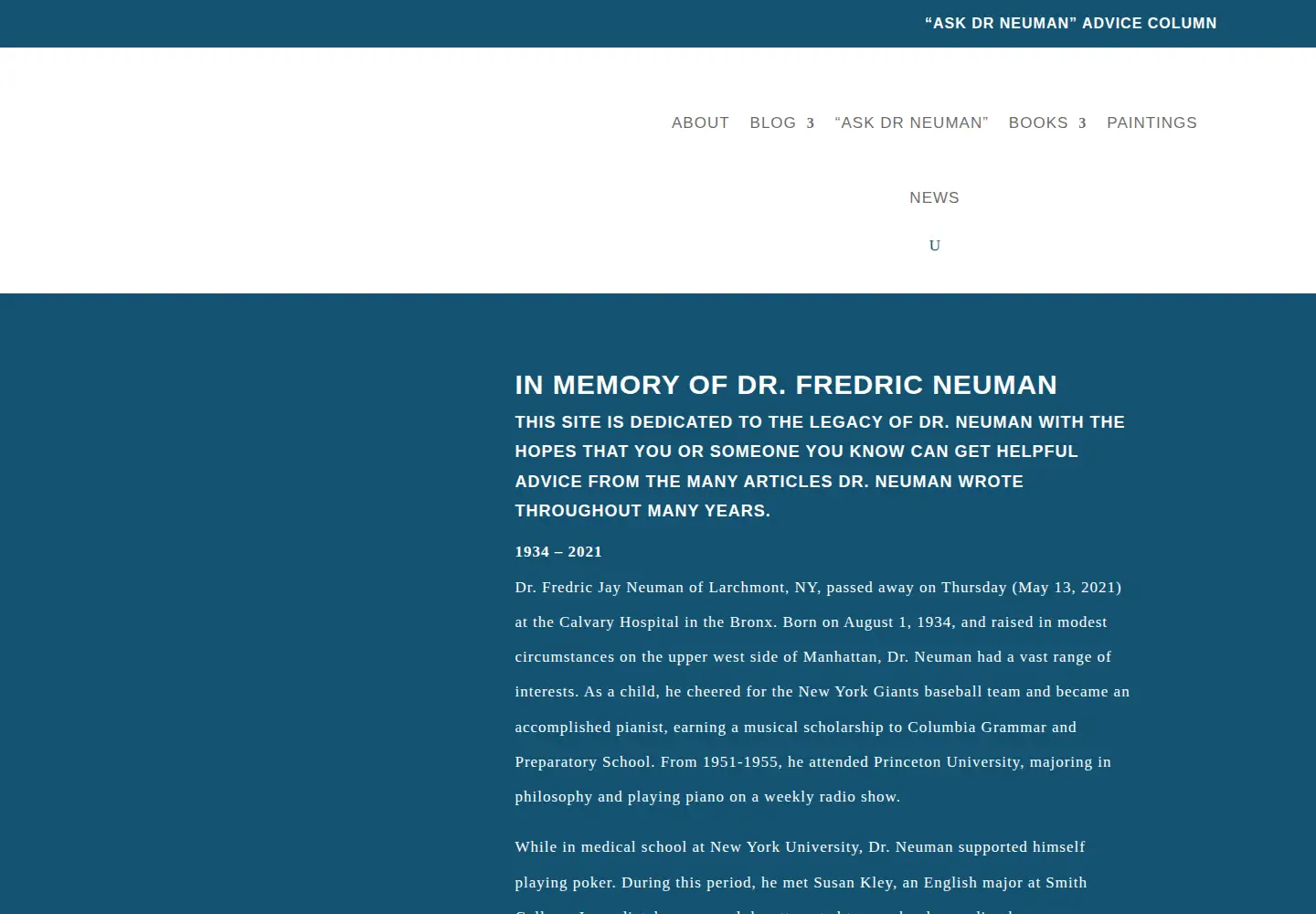 Captured homepage of fredricneumanmd.com in the current scan