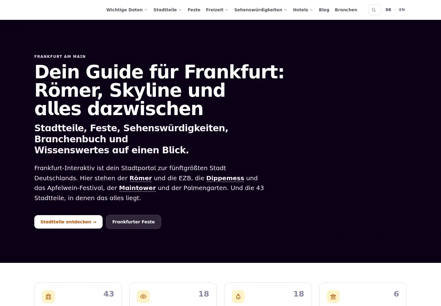 Captured homepage of frankfurt-interaktiv.de in the current scan