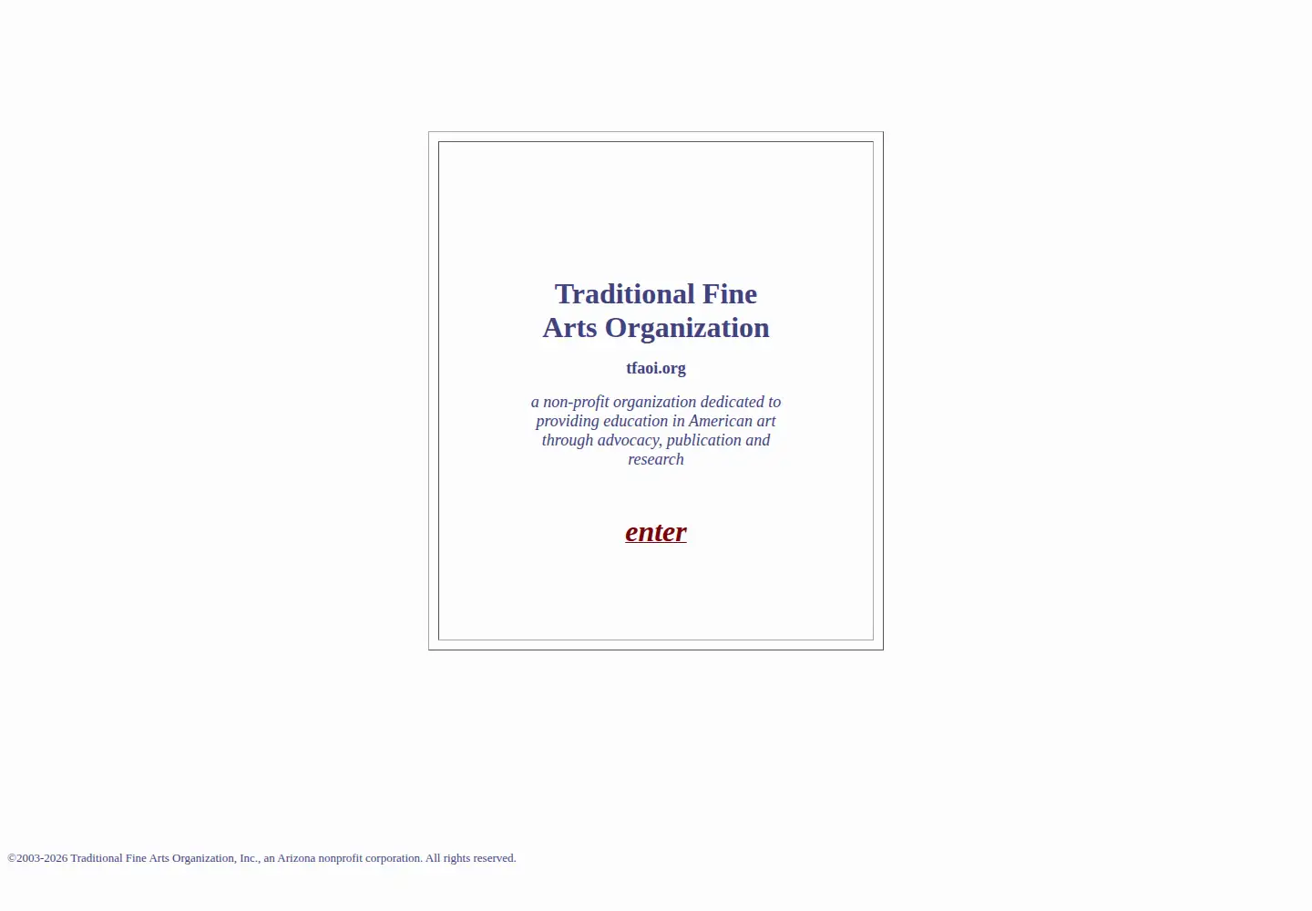 Screenshot of tfaoi.org