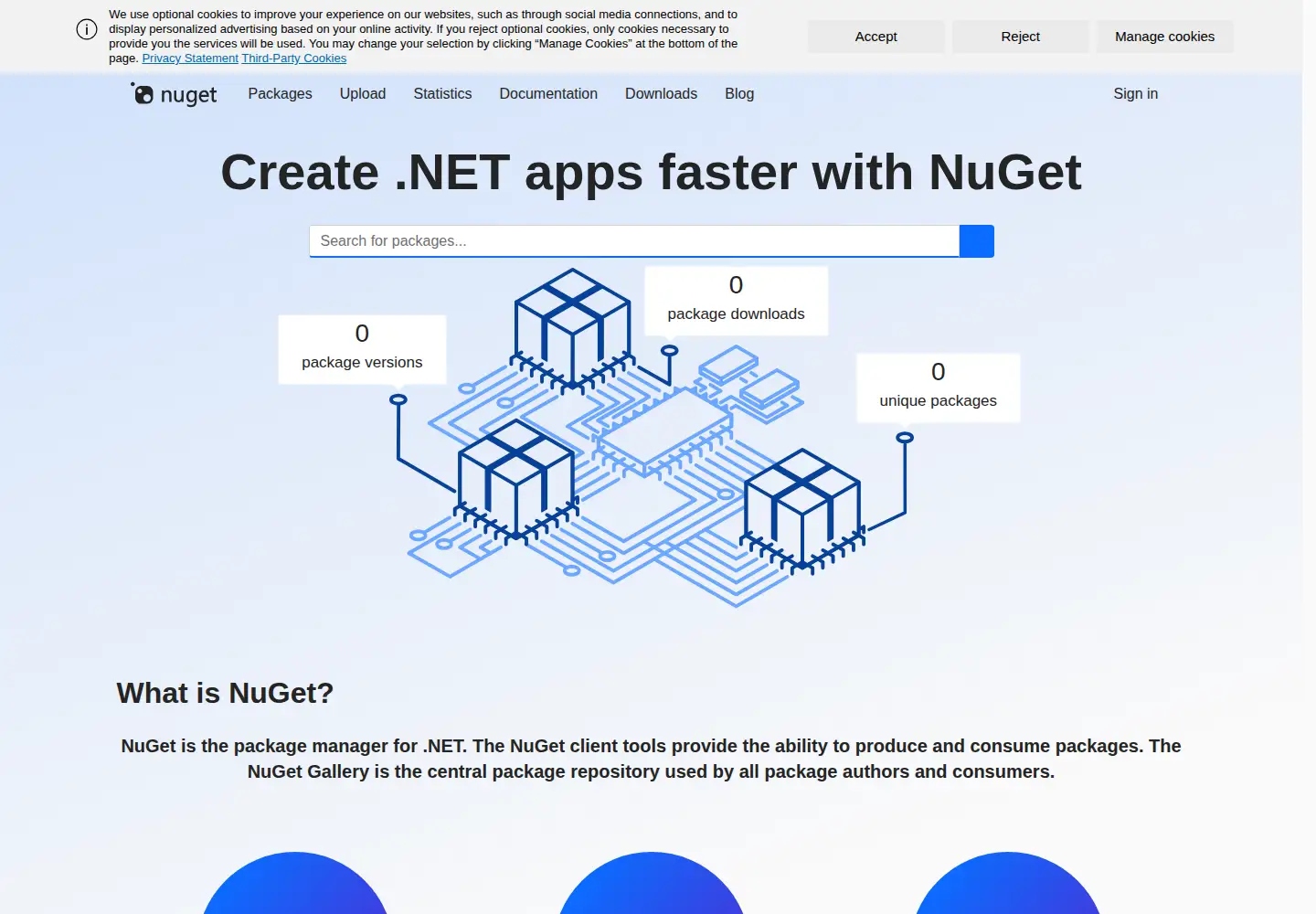 Screenshot of nuget.org