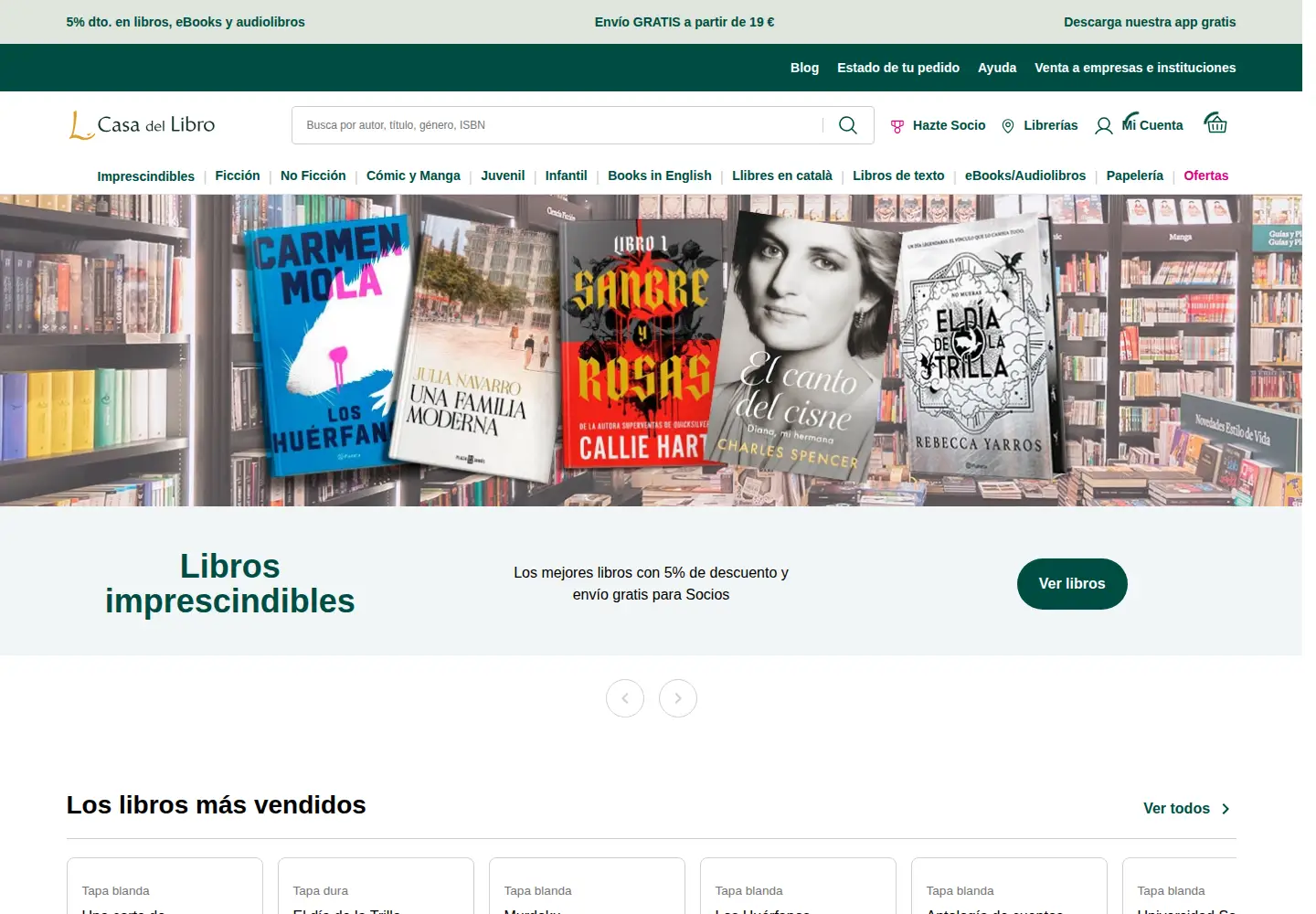 Screenshot of casadellibro.com