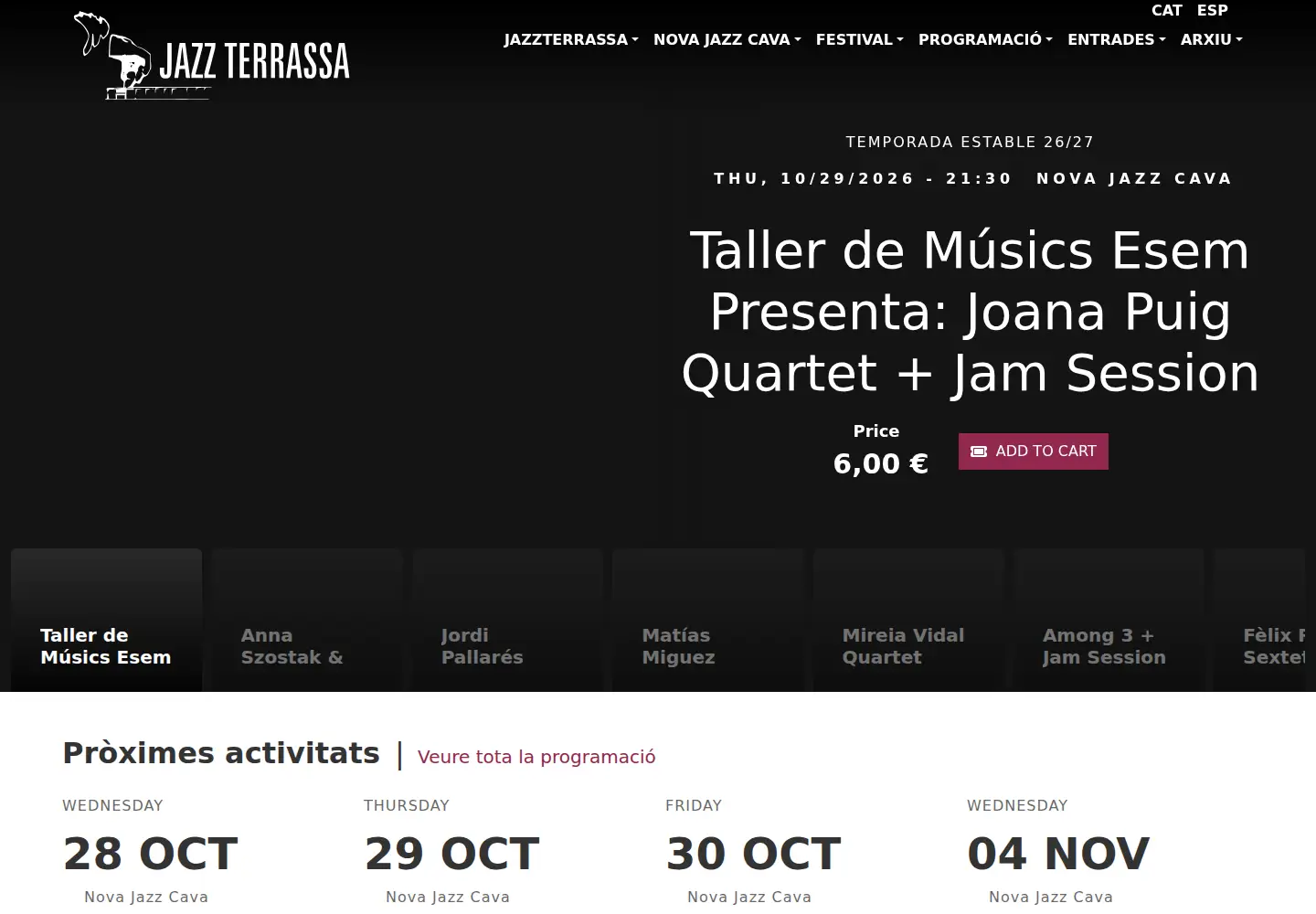 Screenshot of jazzterrassa.org