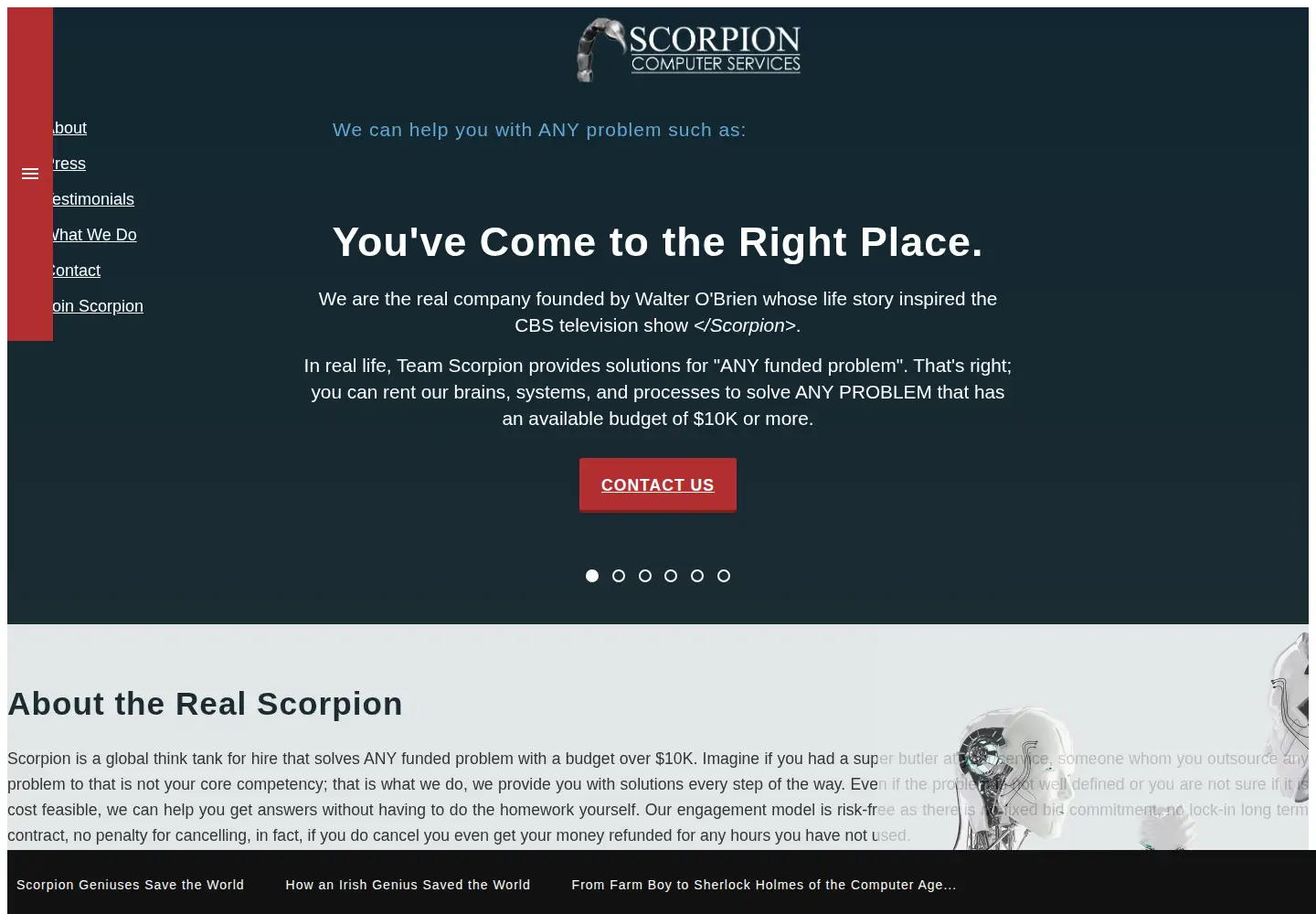 Screenshot of scorpioncomputerservices.com