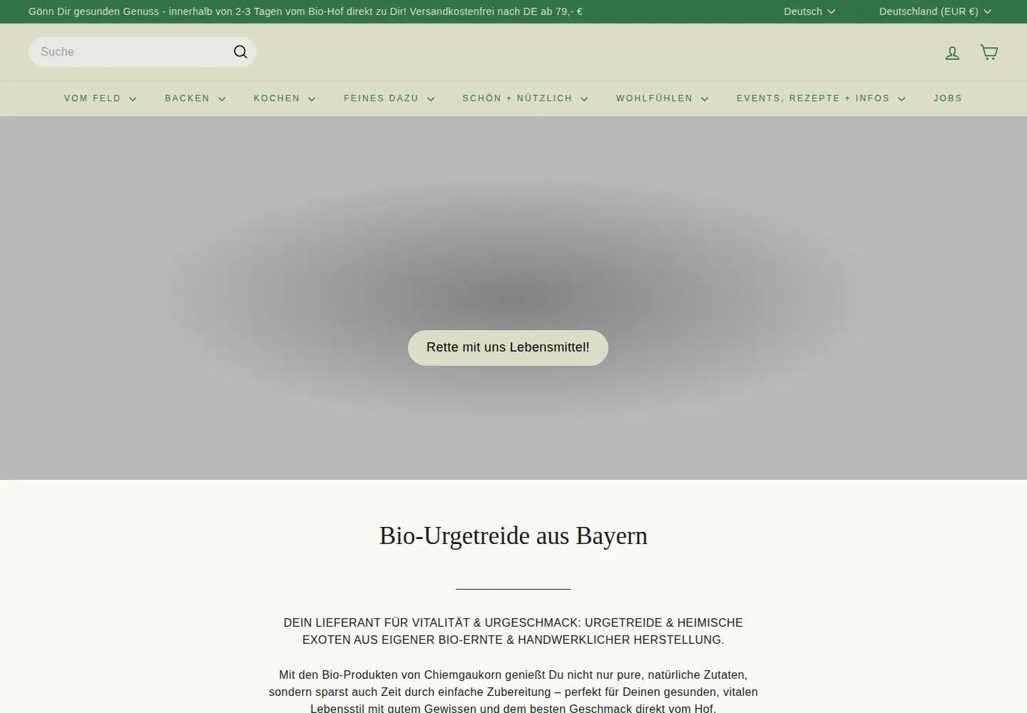 Captured homepage of chiemgaukorn.de in the current scan