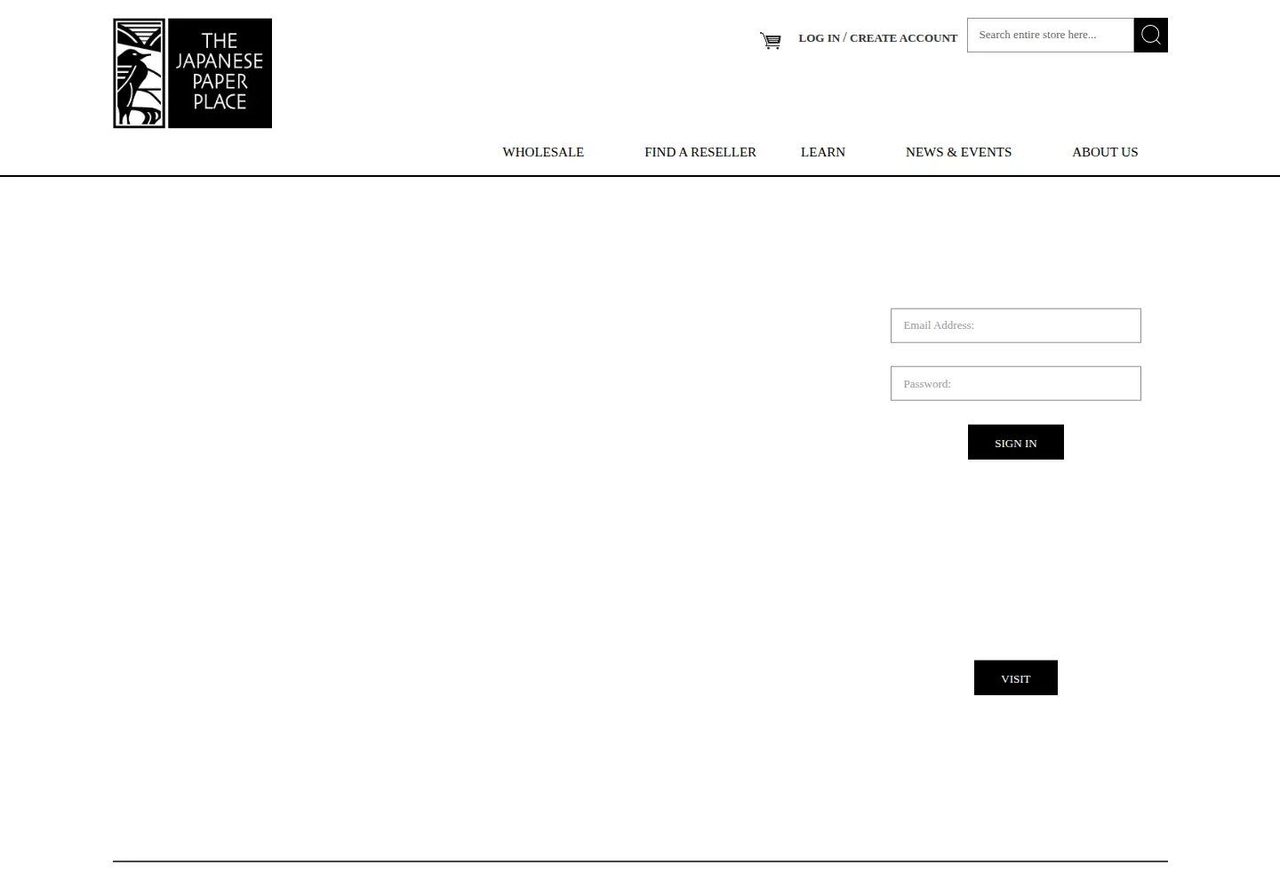 Captured homepage of japanesepaperplace.com in the current scan