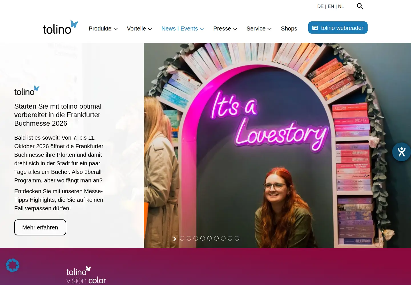 Screenshot of mytolino.de