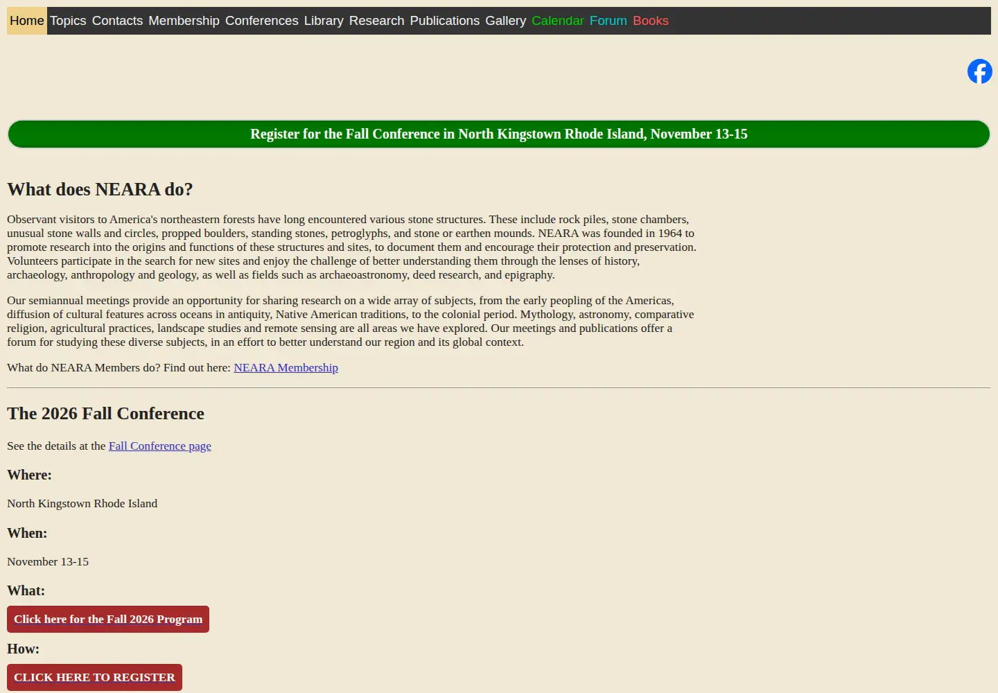 Captured homepage of neara.org in the current scan