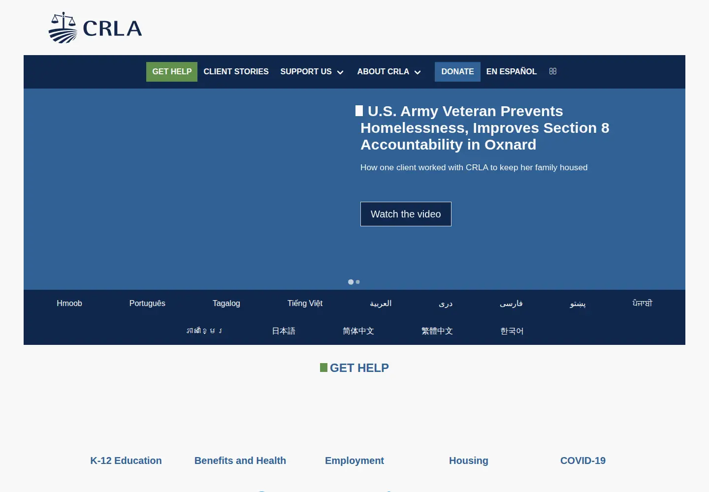 Screenshot of crla.org