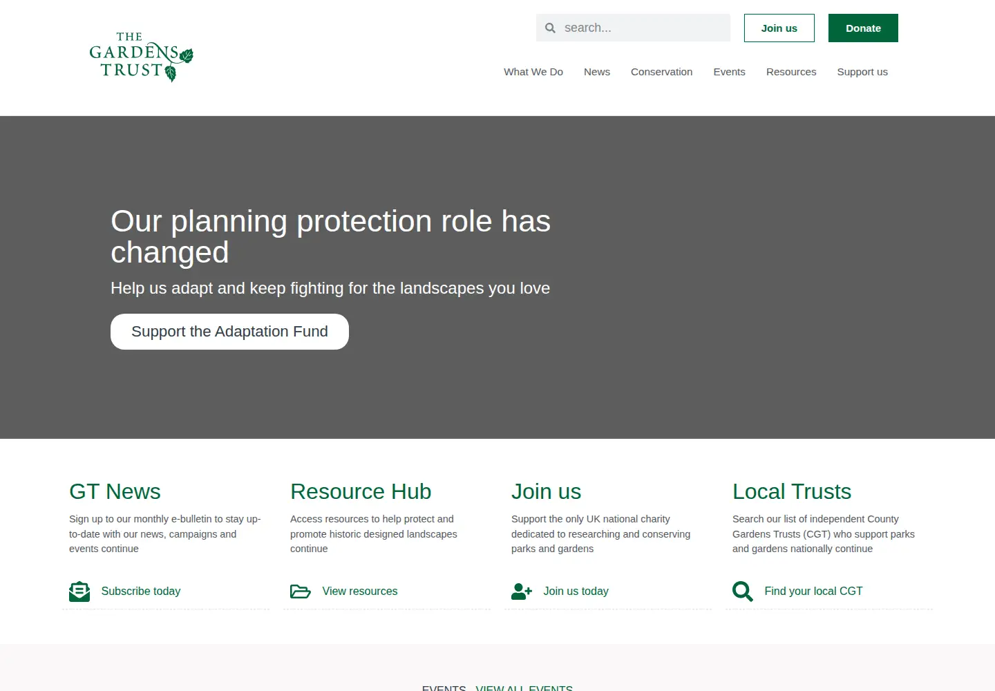 Screenshot of thegardenstrust.org